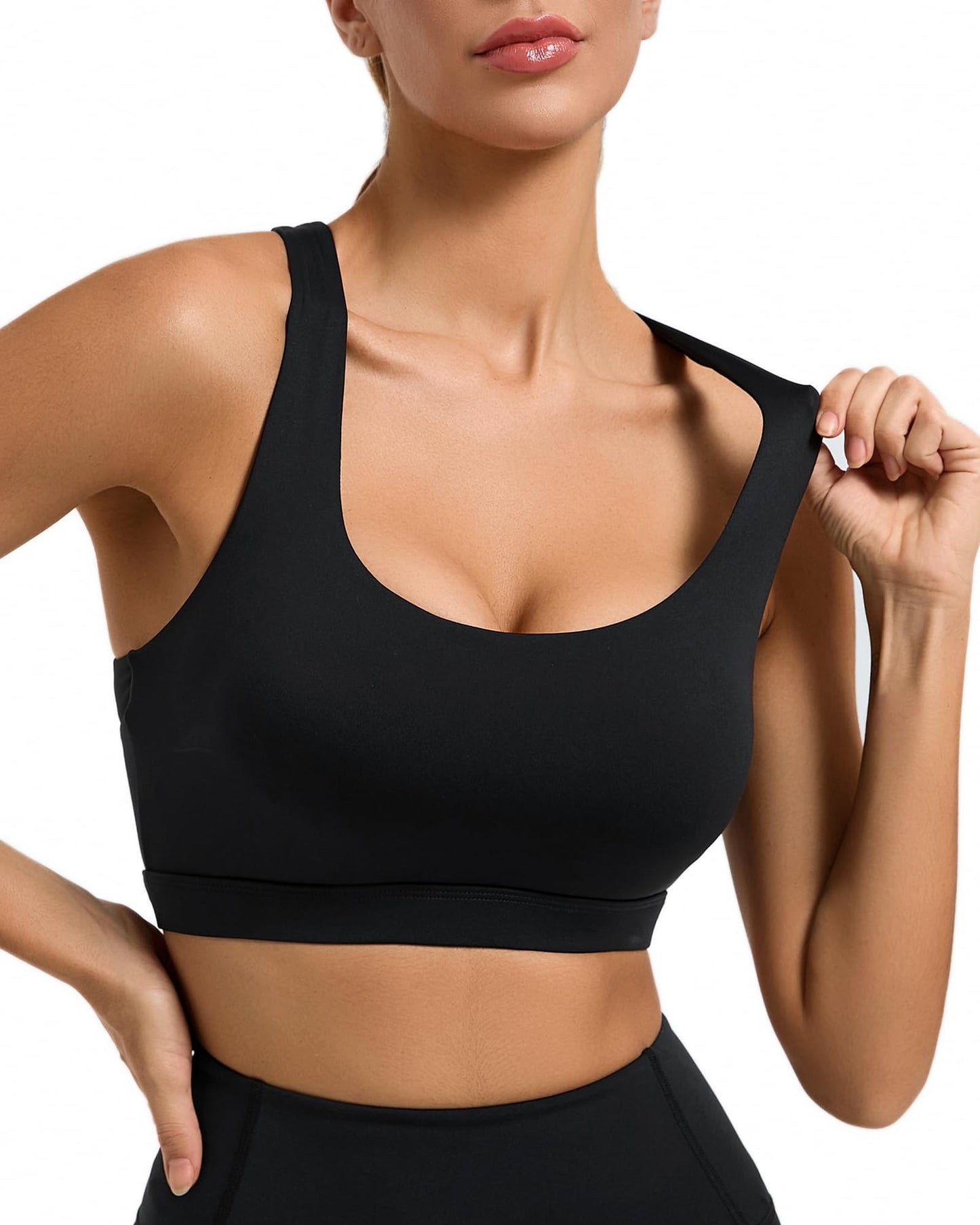 RUNNING GIRL High Impact Sports Bras for Women High Support Women’s Sports Bra Racerback Workout Running Bra(WX3039 Black,M)