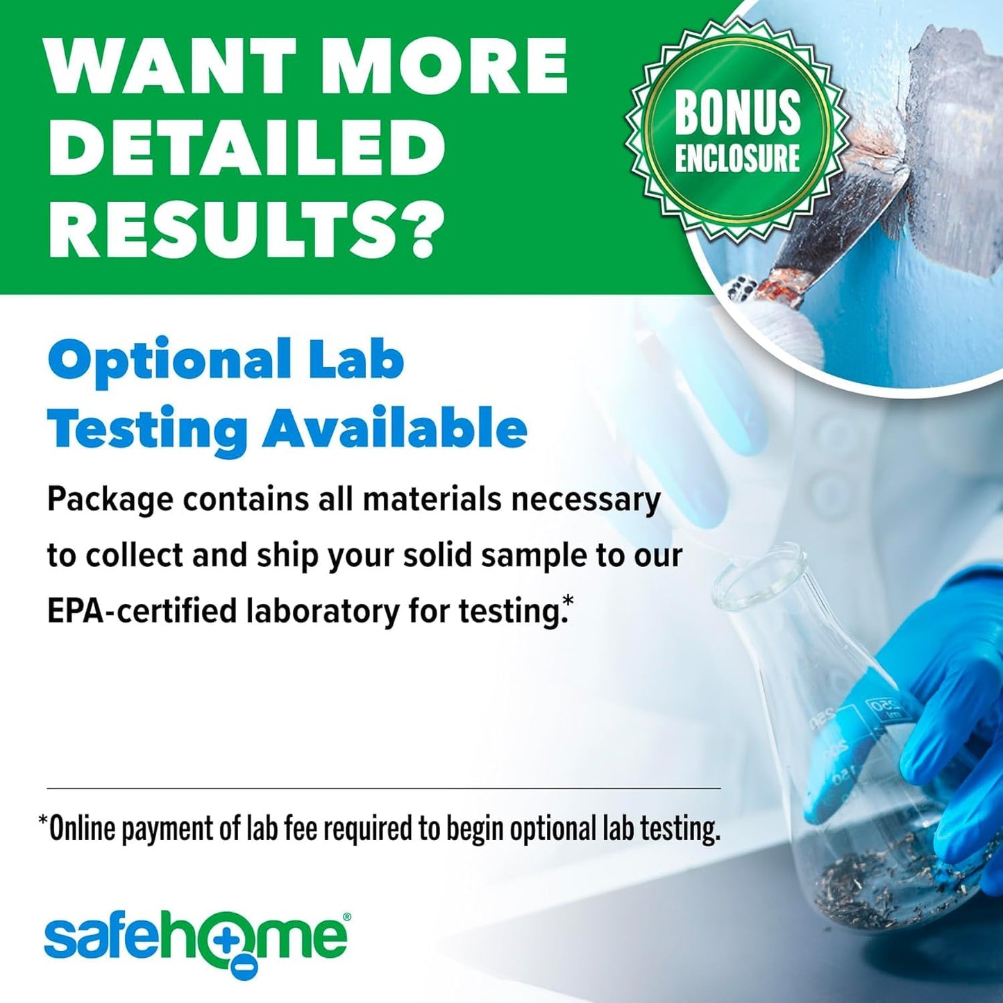 Safe Home® Lead in Solids Combo Test Kit – 10 DIY Swabs + Optional Testing at our EPA Certified Lab – Made in the USA for Homeowners & Contractors – (2 Pack)
