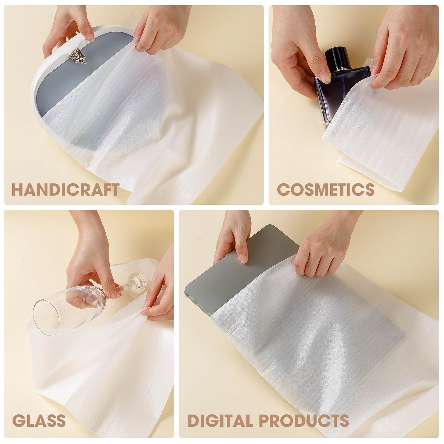 200 Pack Small Foam Pouches 6x8 Inch, Cushion Foam Pouch for fragile items, Packing Supplies to Protect Glasses, Cups and Dishes, Plate Packing Sleeves for Moving, Shipping and Storage