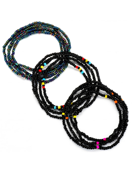 JeryWe Waist Beads for Women African Body Chain - Handmade Adjustable Colorful Elastic Waist Beads Stretching Body Accessories Belly Body Jewelry for Women Plus Size Beach Bikini Jewelry 11