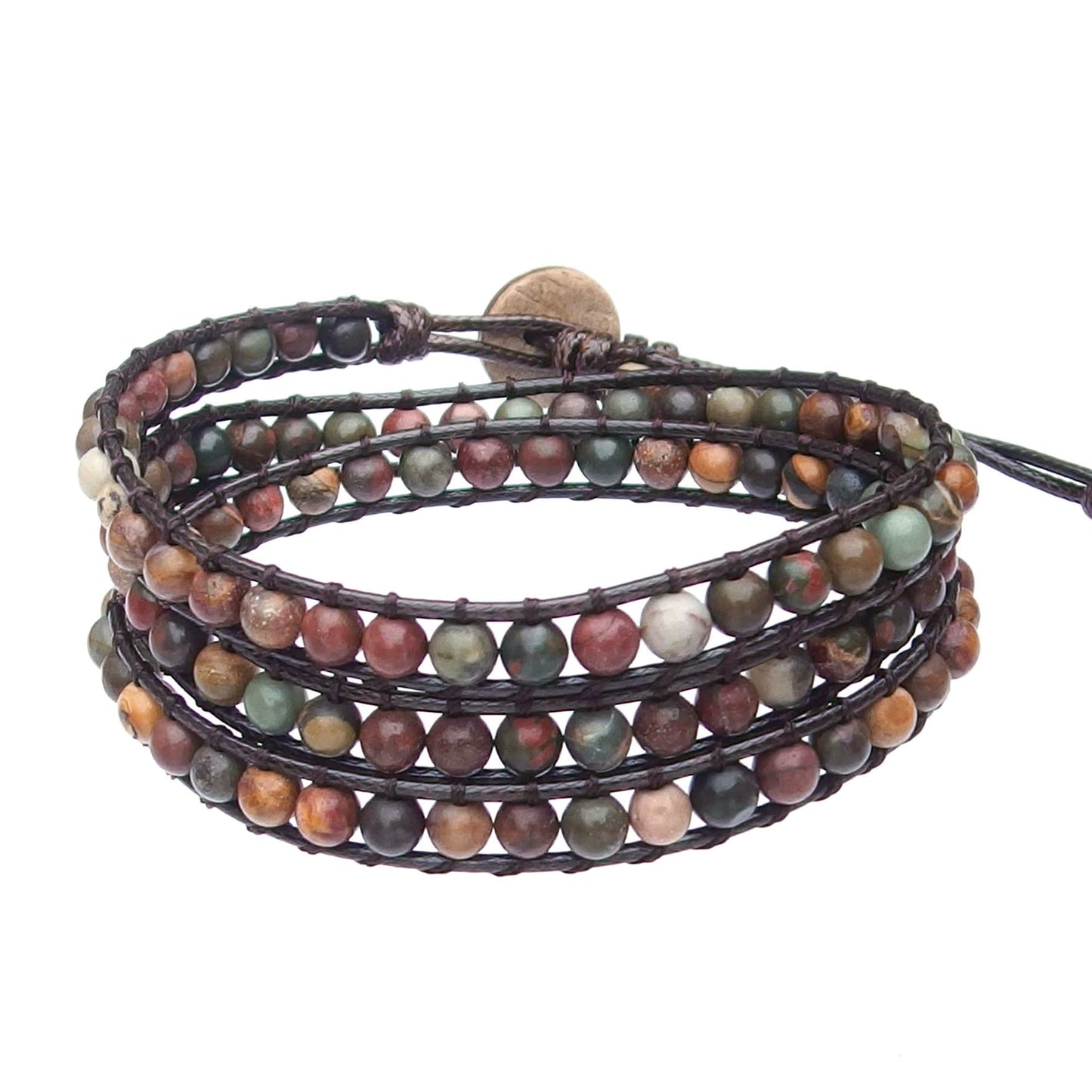 Ayriwoyi Wrap Bracelet for Women Colorful Beaded Wrap Bracelet for Women Natural Stone Adjustable Bohemian Bracelet Handmade