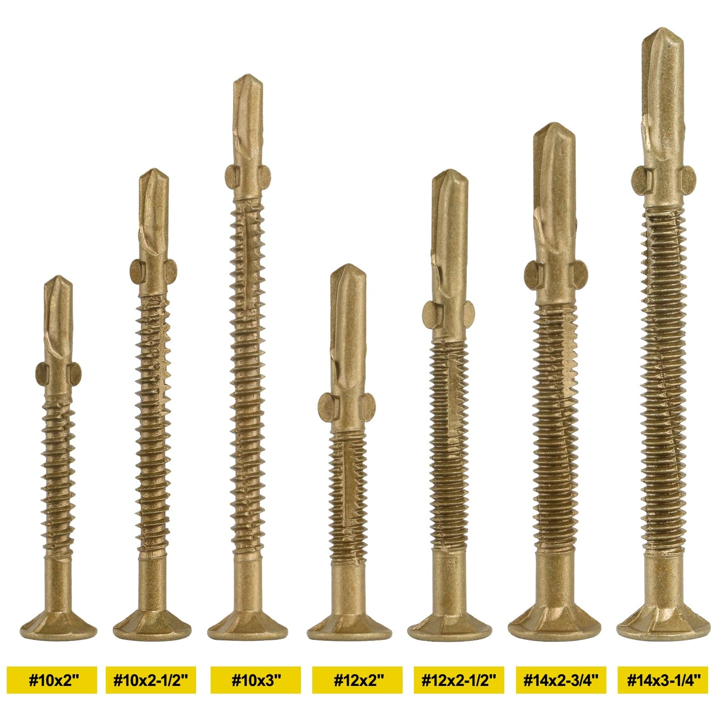 FMhotu #10 x 2-1/2" Trailer Deck Screws, Self-Tapping Sheet Wood Metal Screw, 576Pcs T25 Star Bits Reamer Tek Screws for Trailers, for Attaching Wood to Steel