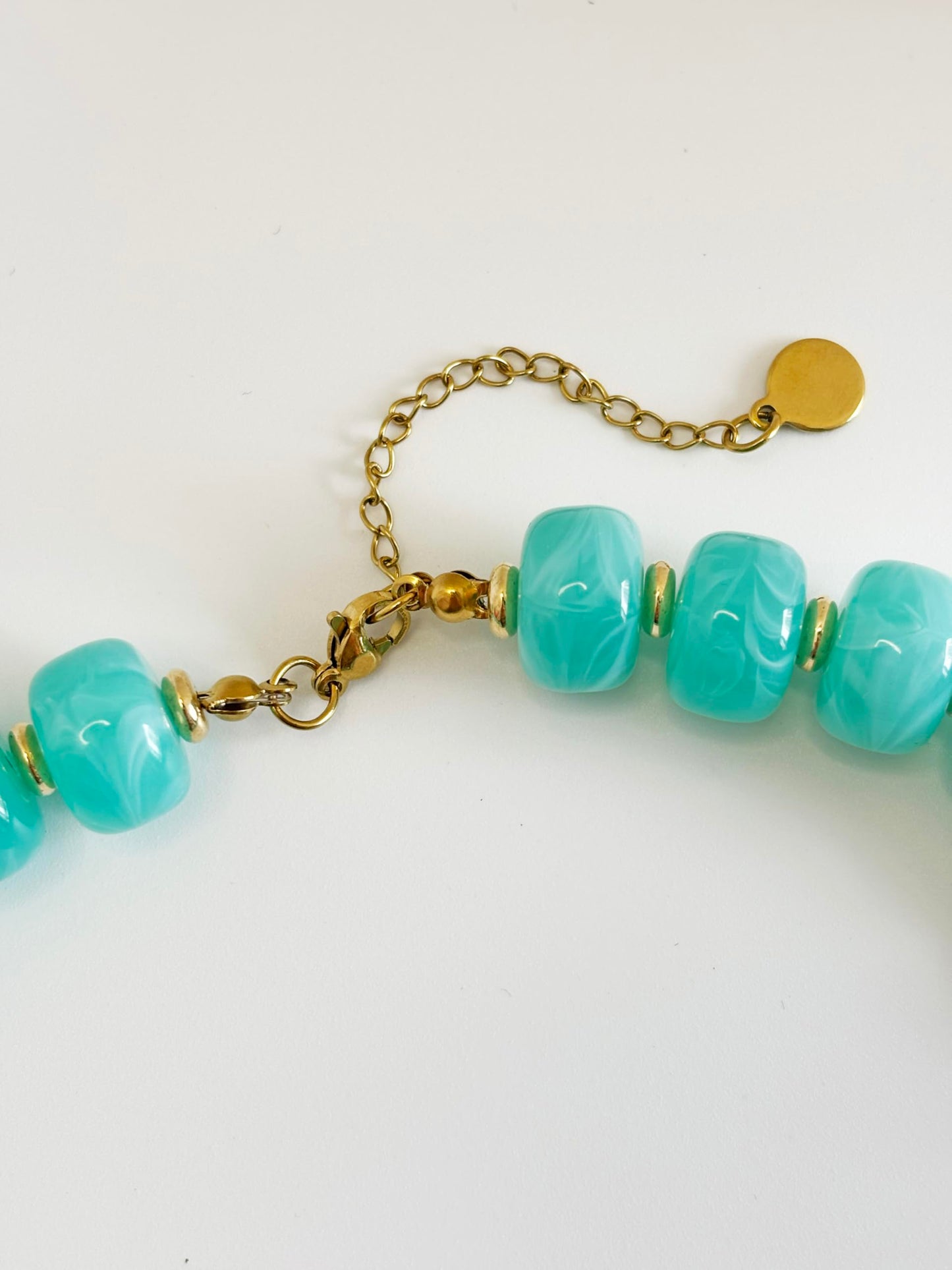 joymiao Resin Chunky Beaded Necklace for Women Colorful Beaded Necklaces Statement Necklace Summer Handmade Jewelry Accessories