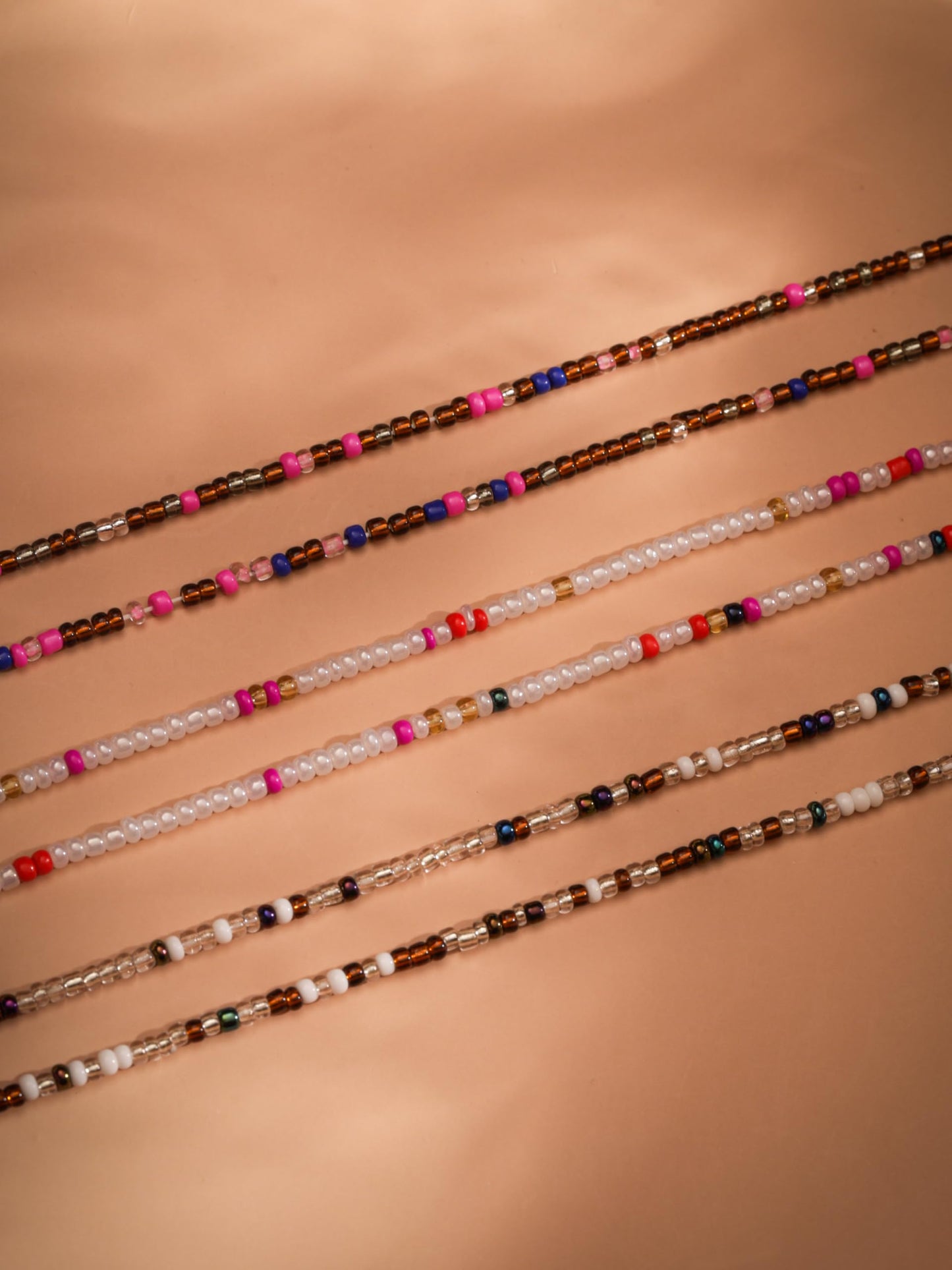 MINACHI Set of 3 Colorful Boho Beaded Belly Chains, Summer Handmade Waist Beads For Women