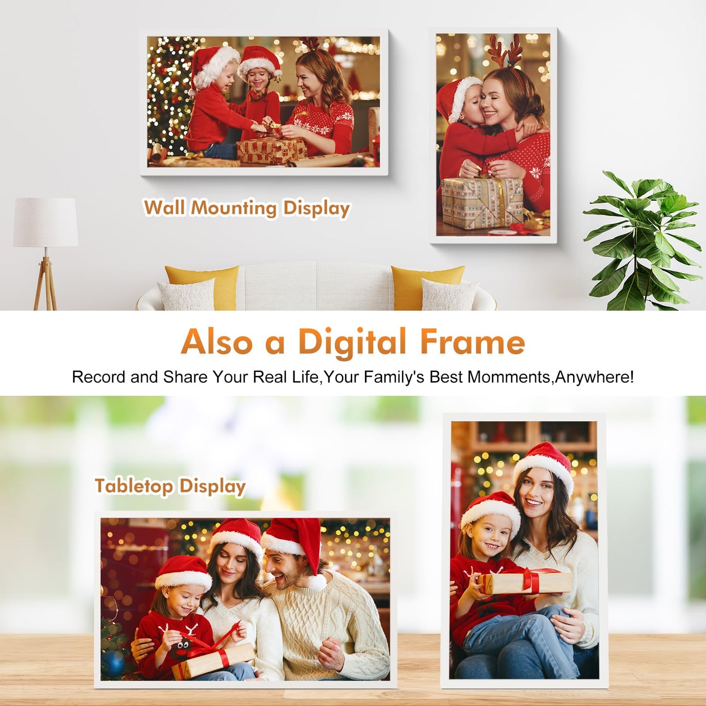 27" Digital Calendar Picture-Frame for-Wall-Planner – Touchscreen Smart Electronic Calendar for Family Meal Schedules, Sync Online Calendars, Chore Charts, Star Reward, Wall Mounted, Gift for Mom Dad