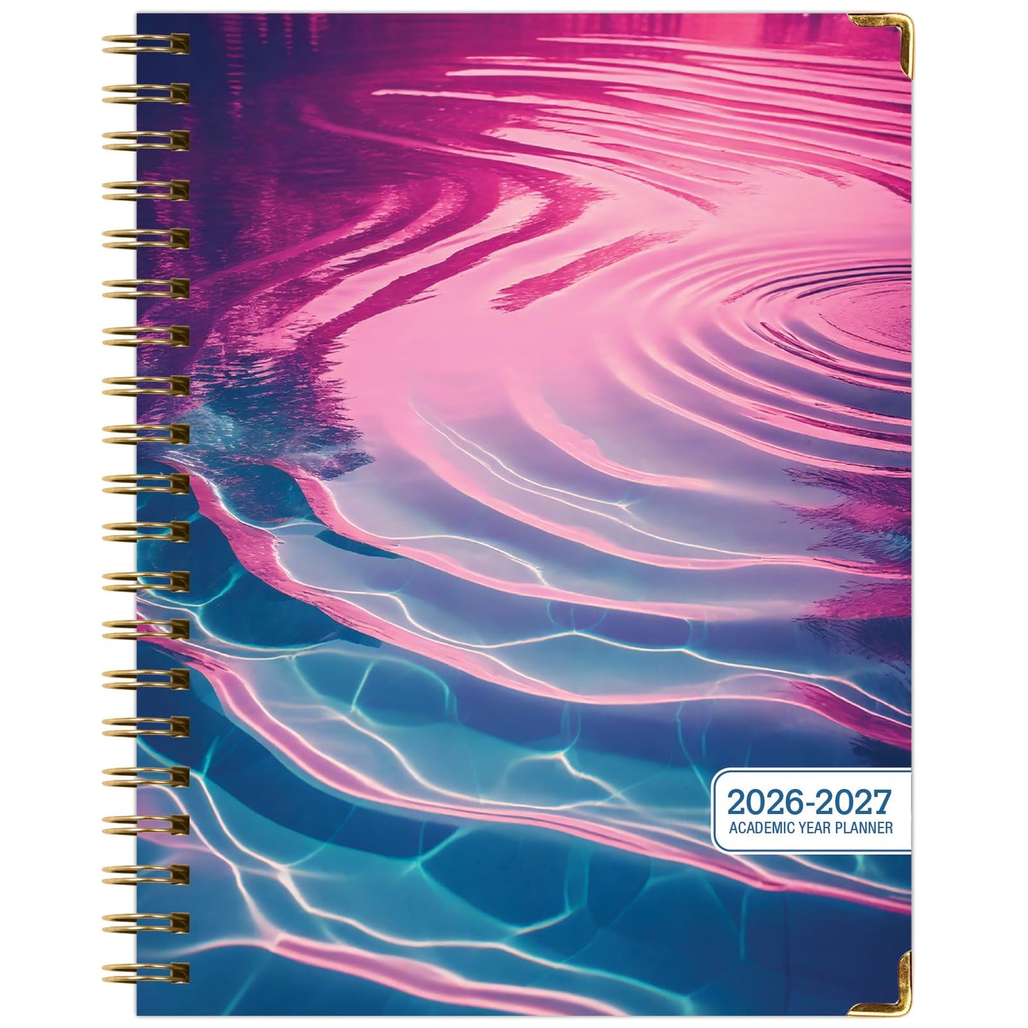 HARDCOVER Academic Year 2026-2027 Planner: 14 Months (May 2026 Through June 2027) 8.5"x 11" Daily Weekly Monthly Planner Yearly Agenda. Bookmark, Pocket Folder and Sticky Note Set (Summer Bliss)