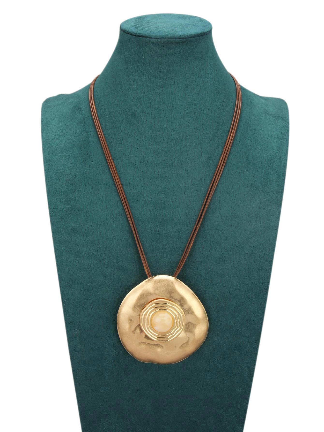 joymiao Long Necklaces for Women Boho Pendant Necklace with Large Pendant Gold Bohemian Statement Necklace Vintage Jewelry