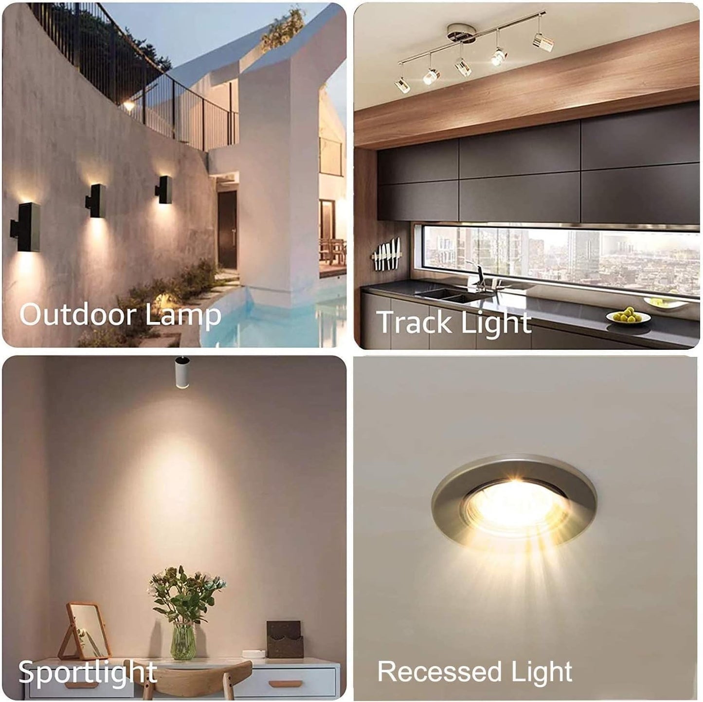 LPSAFP LED GU10 Range Hood Light Bulbs, LED Stove Appliance Light Bulb, Kitchen Light Replacement Halogen Light Bulb, 50W Equivalent, Warm White 120V/AC, 6W 550 Lm, Dimmable,Waterproof IP65 Pack of 2