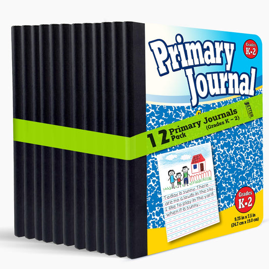 Better Office Products Primary Journal, Hardcover, Primary Composition Book Notebook - Grades K-2, 100 Sheet, One Subject, primary composition notebook with picture space