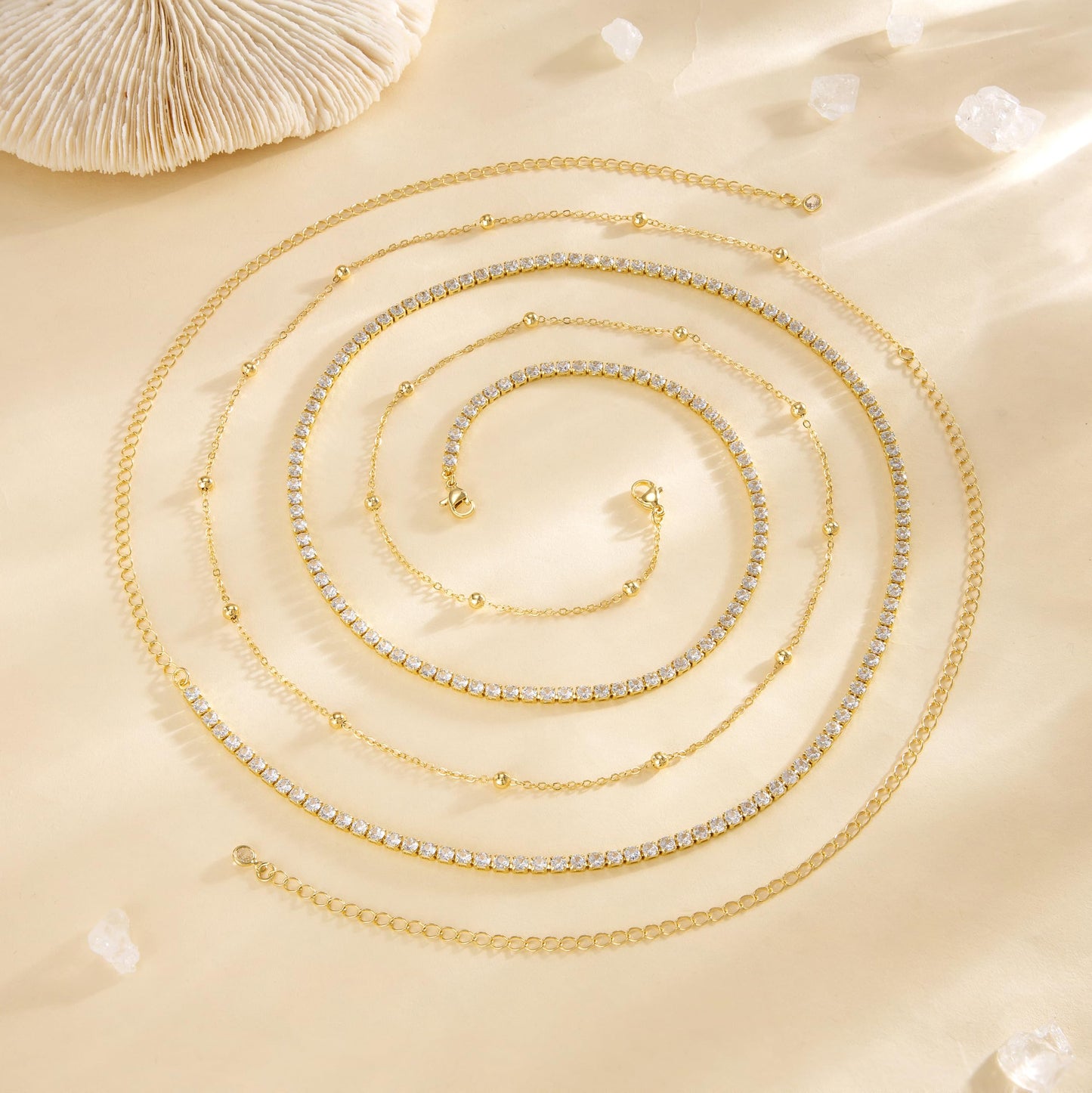 CHESKY Waist Chain, 14K Gold Plated Body Chains Jewelry for Women Adjustable Dainty Waist Beads Waterproof Belly Chain Gold Belly Button Ring Gold Chain Belt CZ Waterproof Beach Jewelry for Women