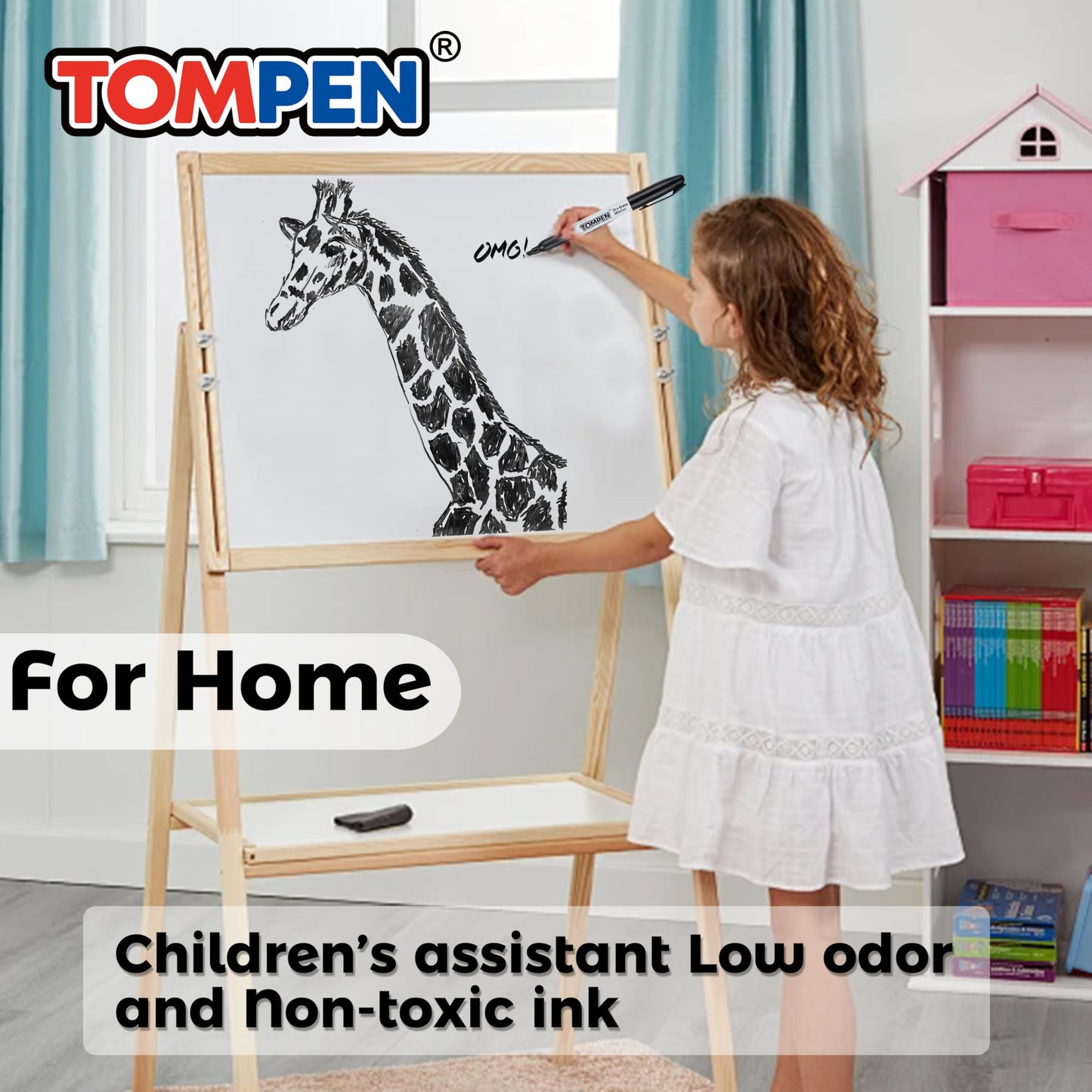 TOMPEN Dry Erase Markers Black,160 Bulk Pack Chisel Tip,Low Odor Quick-Drying Whiteboard Markers for Office Home School Writing Planning