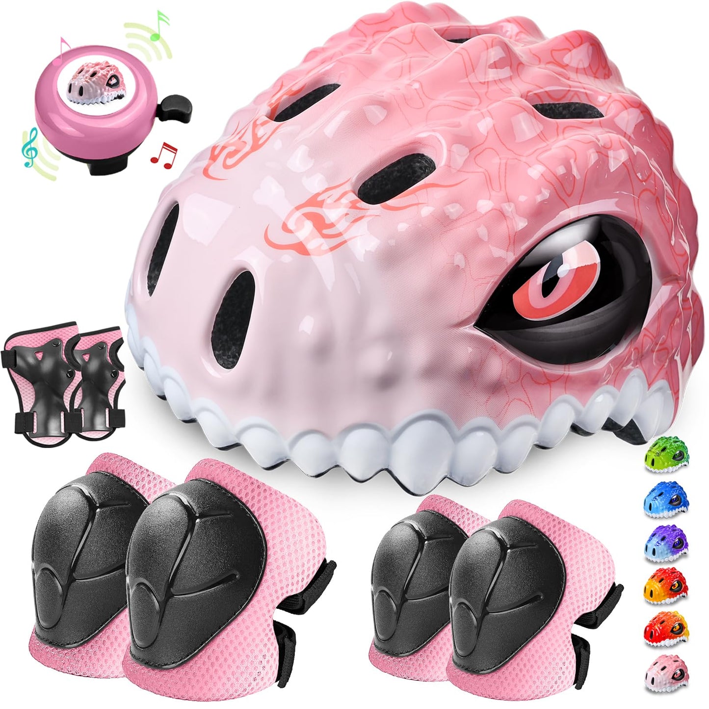 Safuty1st Toddler/Kids Bike Helmet Set for Boys Girls 3D Adjustable Kids Helmet Multi-Sports Skateboard Scooter Cycling Roller Balance Bike