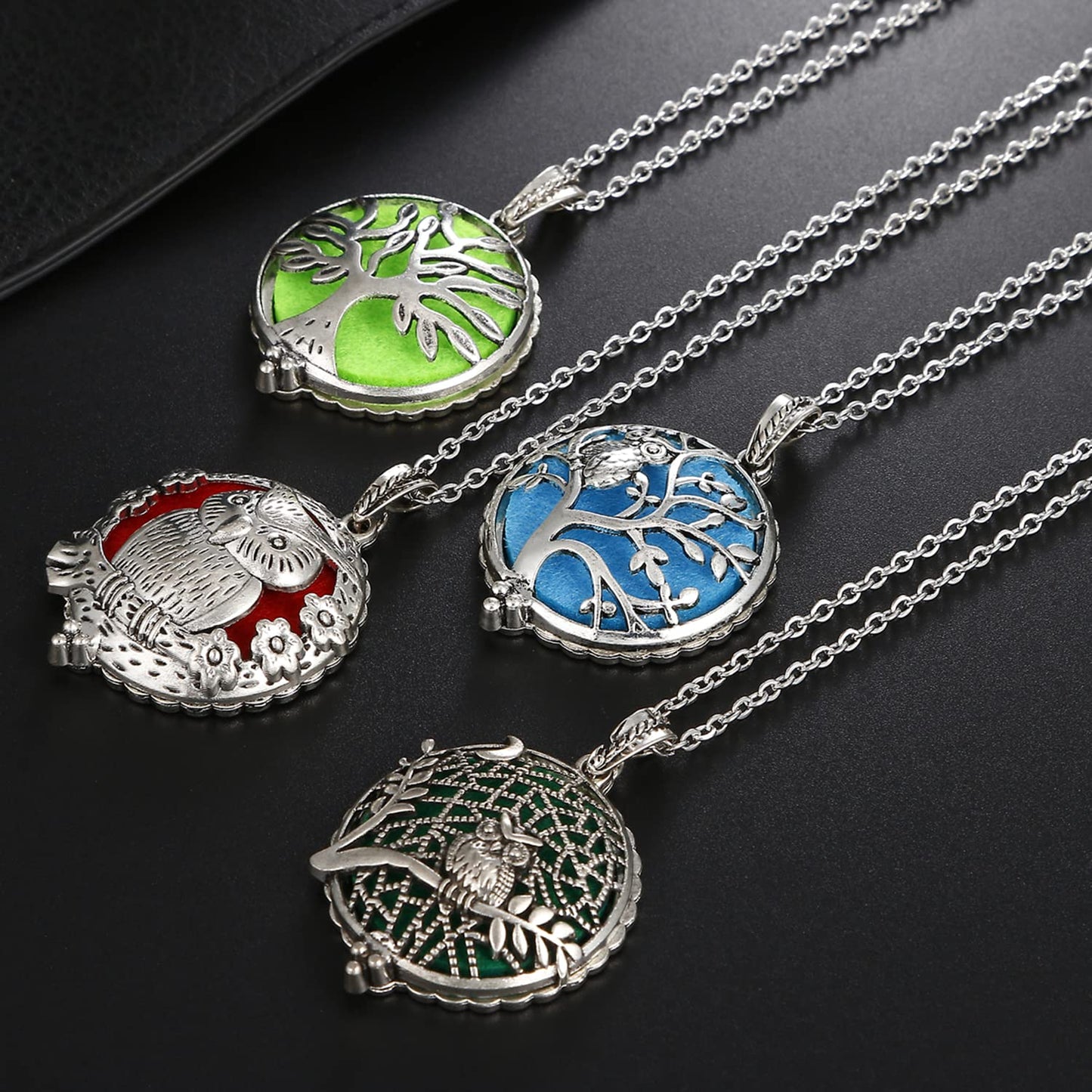Vie jeune Mixed Aroma Diffuser Locket Pendants Set, Essential Oil Diffuser DIY Necklace Jewelry Making Craft, Bulk Aromatherapy Diffuser Charms Gifts for Women (Random 8pcs Aroma Diffuser)