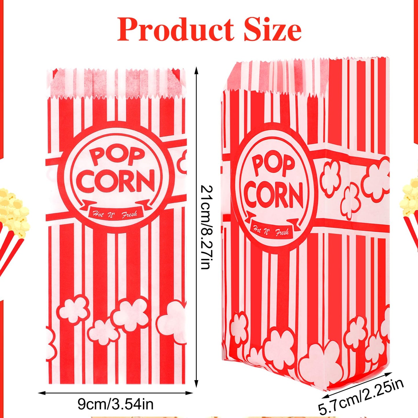 900 Pcs Popcorn Bags, 1 Oz Paper Popcorn Bag Individual Servings Bulk for Pop corn Machine Accessories Supplies Movie Nights Cinema Kitchen Supplies