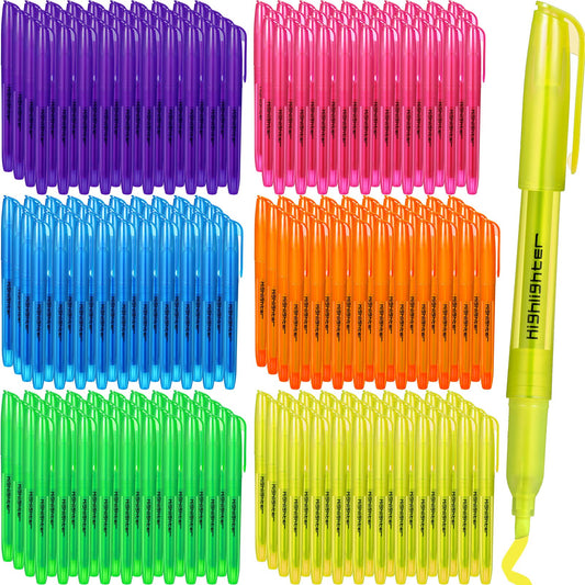 Thenshop 240 Pcs Highlighter Assorted Colors Bulk Fluorescent Highlighter Markers with Chisel Tip No Bleed Colorful Pens for Office Home Must Have Supplies Note Taking & Document Making Supplies