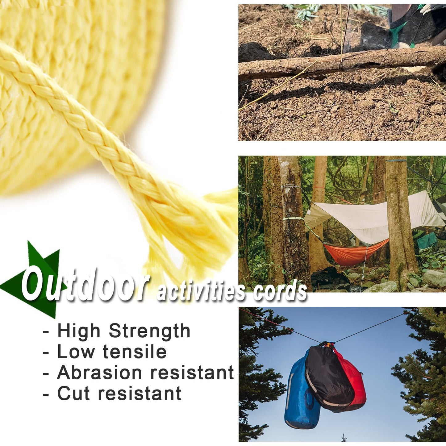9KM DWLIFE Braided Kevlar Cord, 150lb 1mm 200Ft, High Tensile Strength, Abrasion, Flame Retardant, Kite String, Fishing Line, Model Rocket Shock, Hammock Tarp Ridgeline, Tactical Survival Paracord