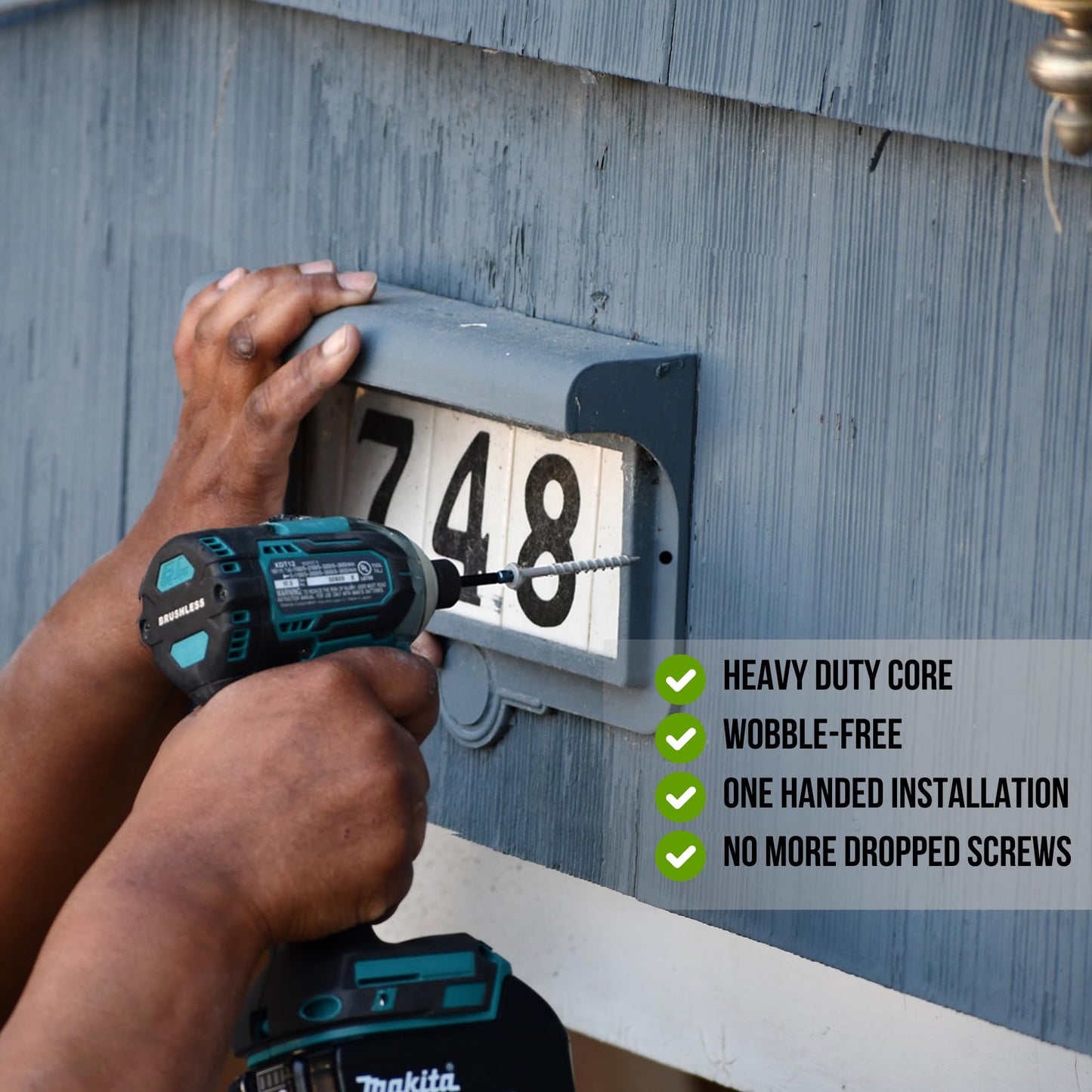 Velocity Exterior 4 Inch Wood Screws and T25 Torx Bits (Size #10) – Stick Tight Technology, Made with Carbon Steel, Includes Hexstix Bit & Storage Organizer Fence Screws for Wood (260 Pieces)