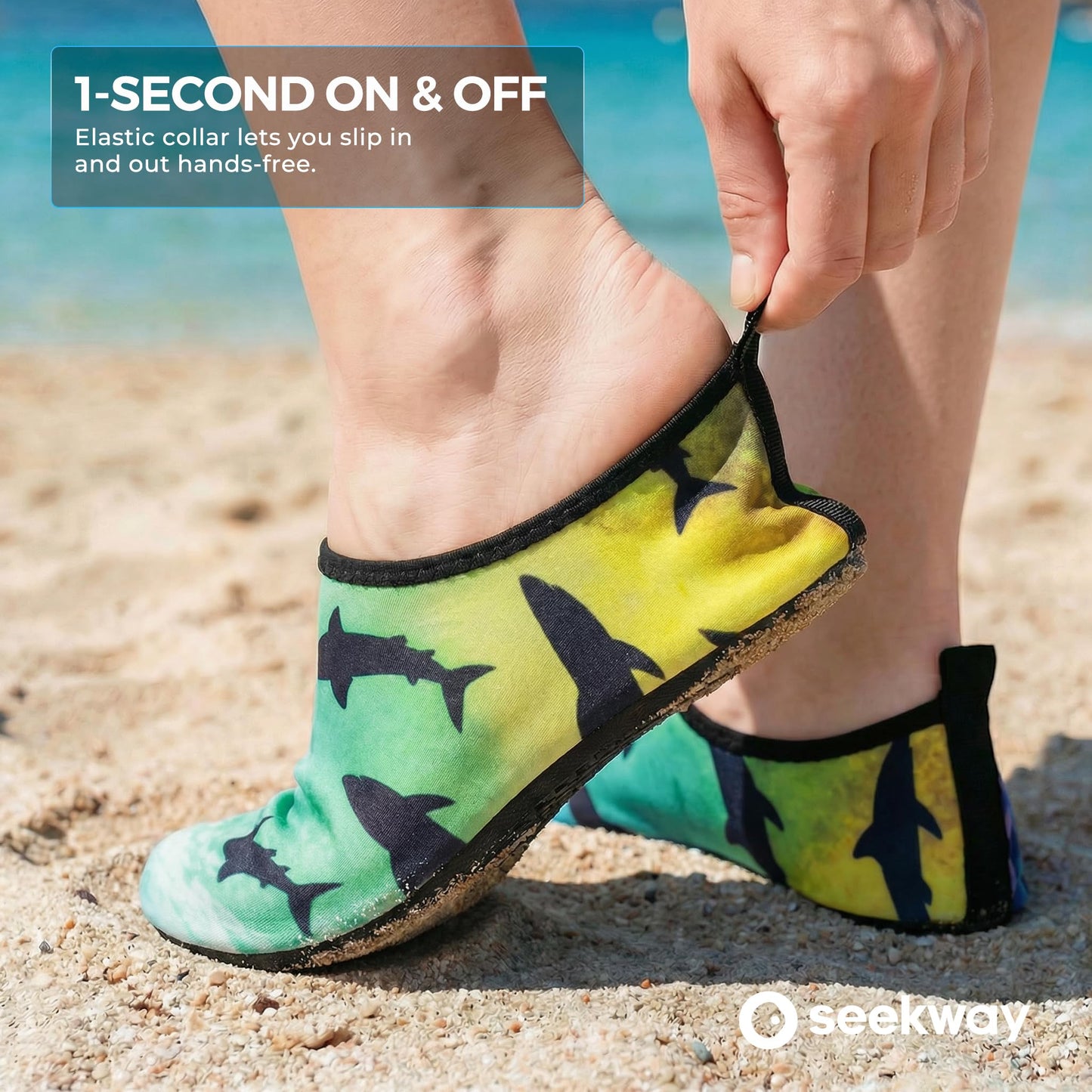 SEEKWAY Water Shoes Barefoot Aqua Socks Quick-Dry Non Slip Shoes for Beach Swim Pool River Boating Surf Women Men Bird SK002(U)