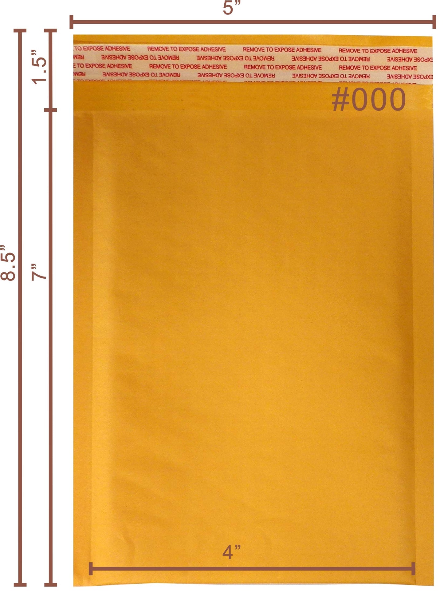 Yens Kraft Bubble Mailers 4x8 inch 500 pack Seal Adhesive Shipping Bags, Cushioning Padded Envelopes for Shipping, Mailing, Packaging Usable Space 4x7 KF#000-500