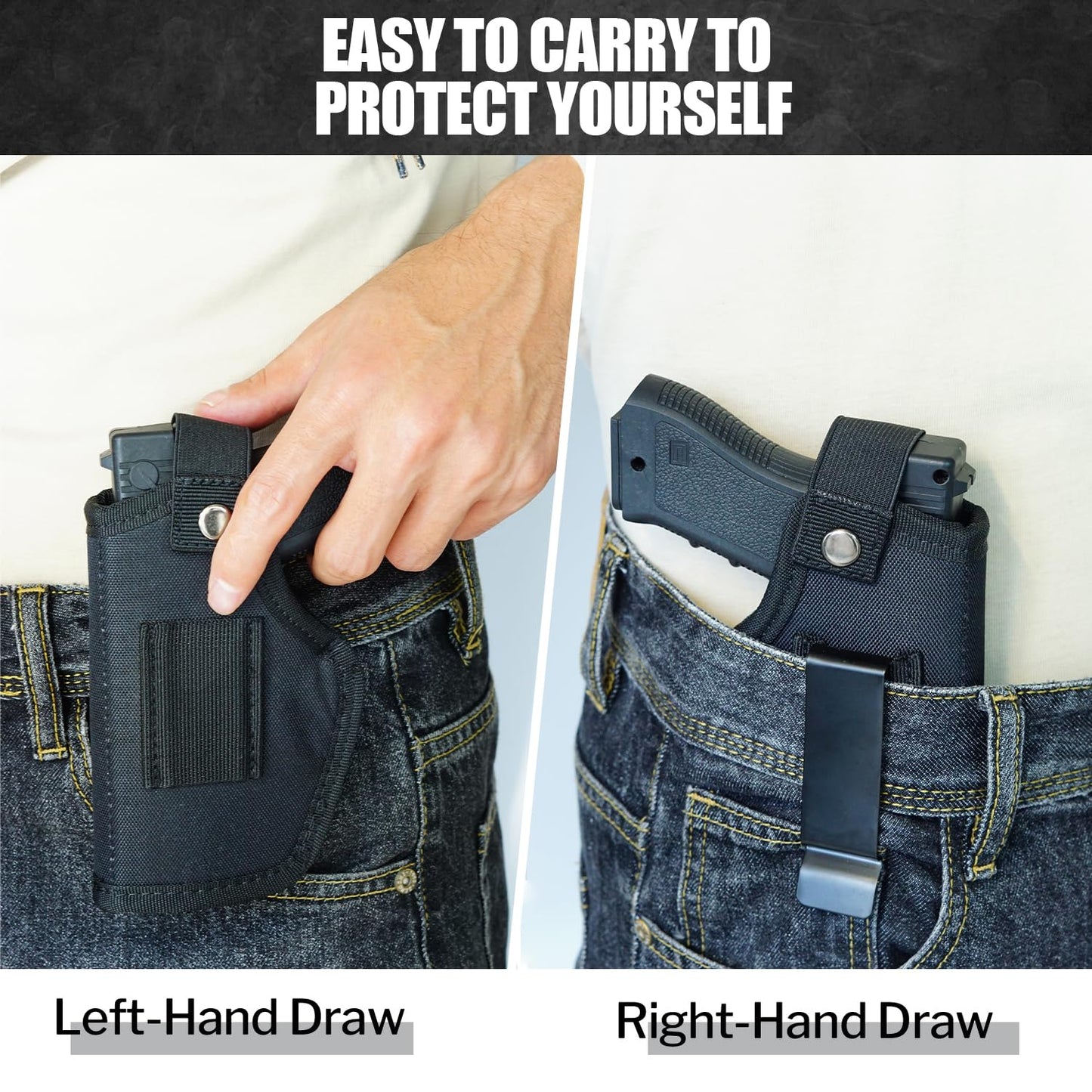 Gun Holster for Men/Women, 380 Holster, Pistol Holster for Glock 43x, IWB/OWB 9mm Holsters, Fits Glock19,17,23,26,27,42,43 S&W M&P Sig (Black)