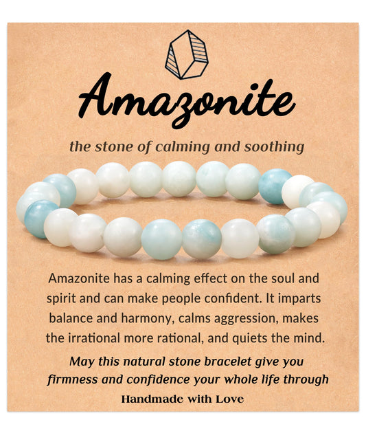 Seyaa Amazonite Bracelet, Beaded Bracelet for Women, Natural Crystal Stone Bracelet