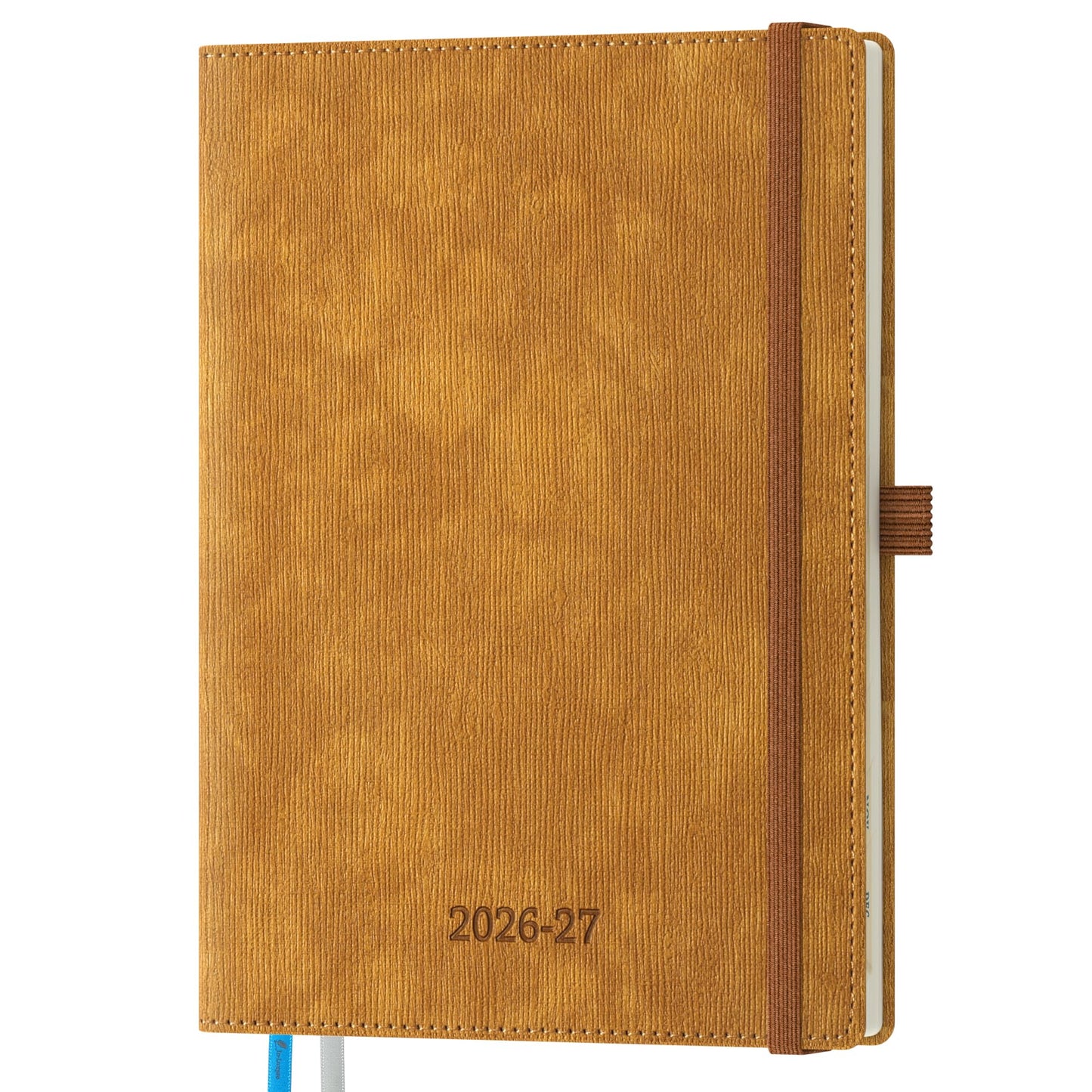 IN-LUXPRO 2026-2027 Weekly and Monthly Planner (July 2026–December 2027), 6.5"x8.5", Vertical Layout, 18 Months Agenda with Month Tabs & Pocket, Academic Calendar with Vegan Leather Cover,Caramel