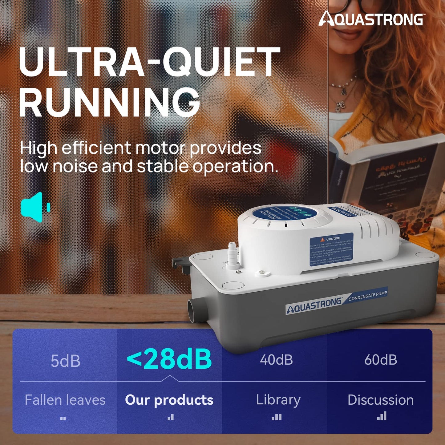 Aquastrong Automatic Condensate Pump for Hvac, 115V/230V Condensation Pump with Safety Switch, Ac Condensate for dehumidifier, Air Conditioner, Ice Maker, 3.3' Power Cord, Grey