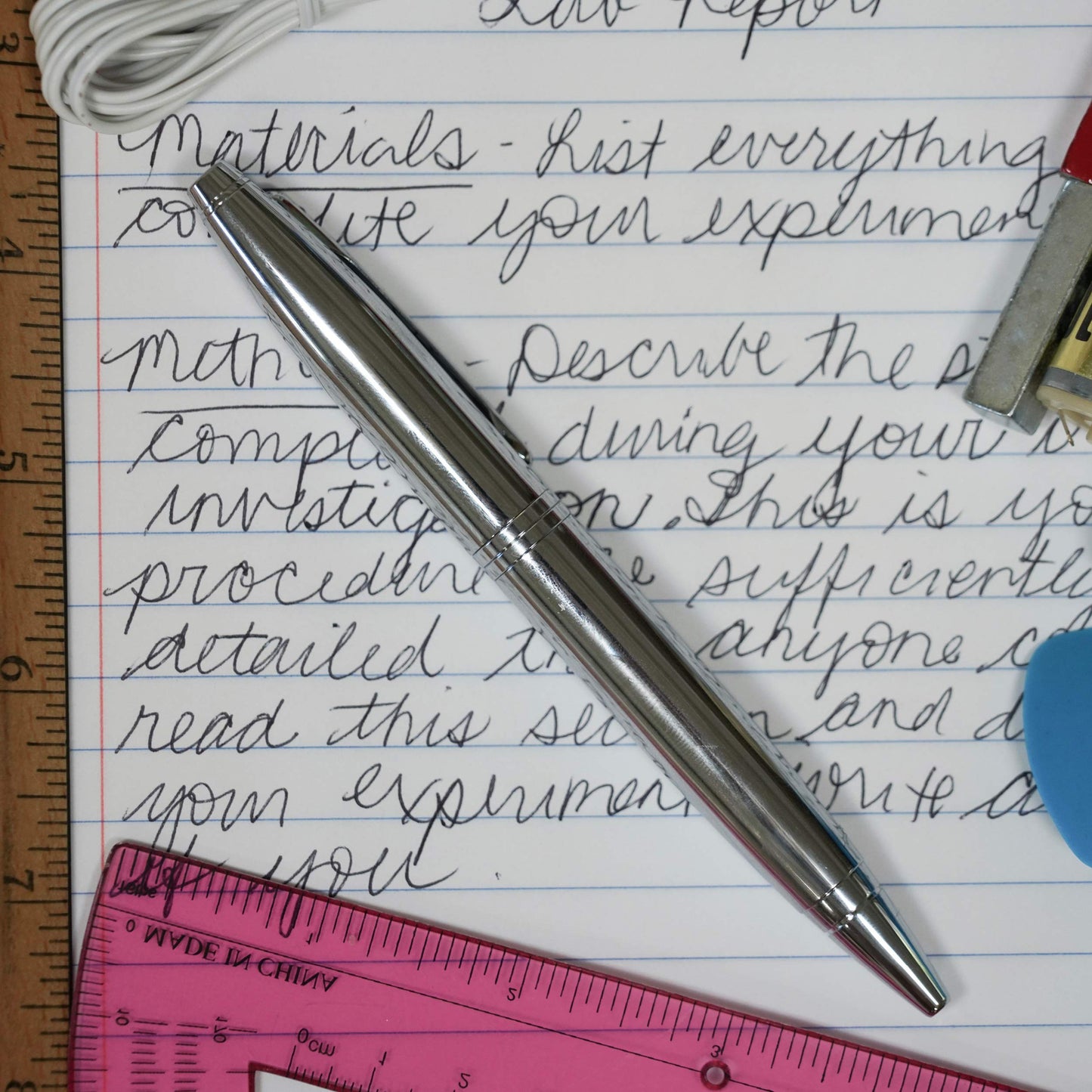 Cross Calais Chrome/Blue Ballpoint Pen