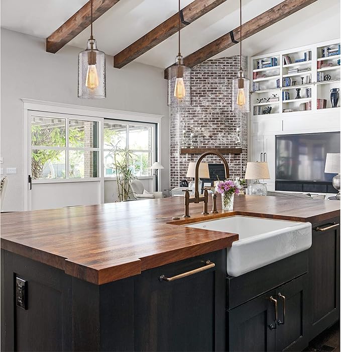 Westinghouse Lighting 6371300, Barnwood Finish with Clear Textured Glass Carmen One-Light Indoor Mini Pendant, one Size