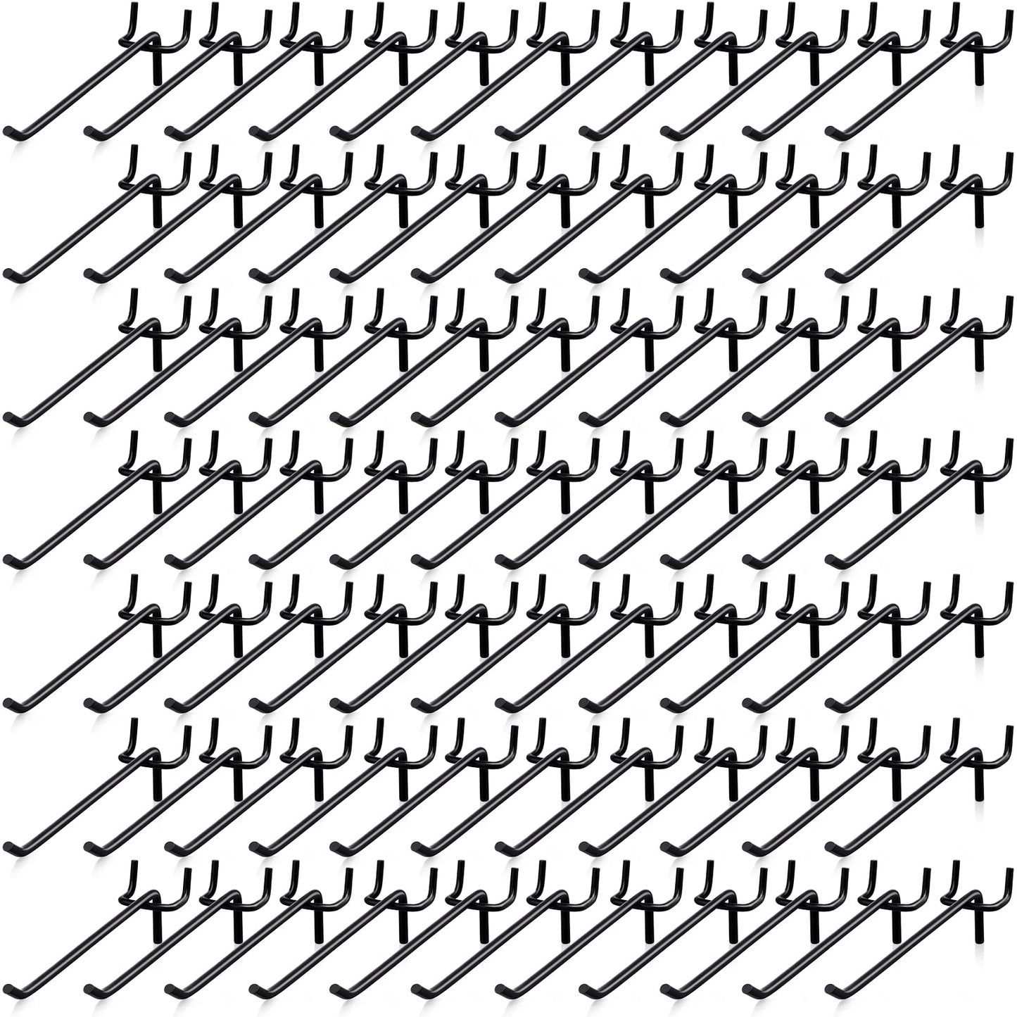 Shimeyao 100 Pcs Peg Board Shelving Hooks Stainless Steel Hanging Board Pegs Wall Display Hooks Bulk for 1/8 1/4 Garage Storage Organizer Accessories(6 Inch,Black)