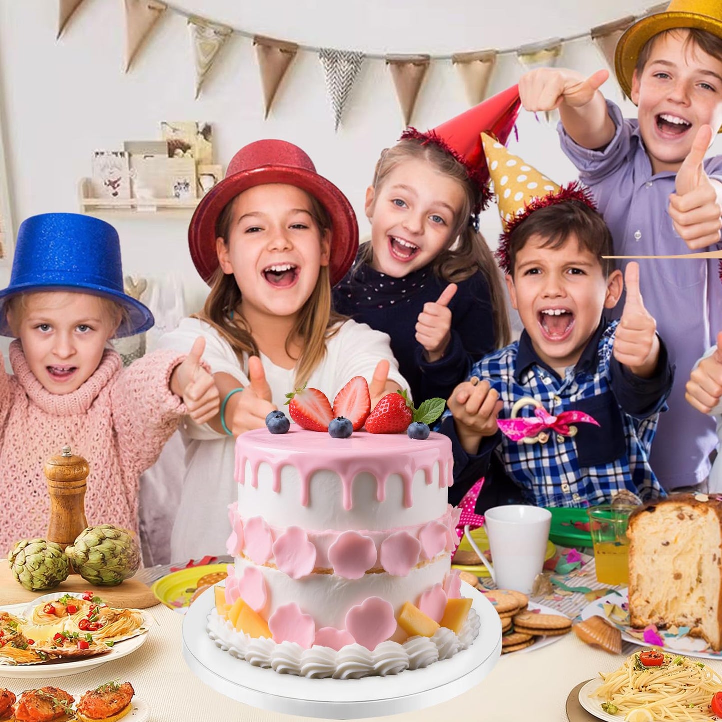 CHENZEM 12 pcs Large Cake Boards Drum 14 Inch Round, 1/2" Thick Cake Drums, Cake Decorating Supplies Sturdy Cake Corrugated Cardboard for Multi-Layer Cakes. (14inch(12pack))