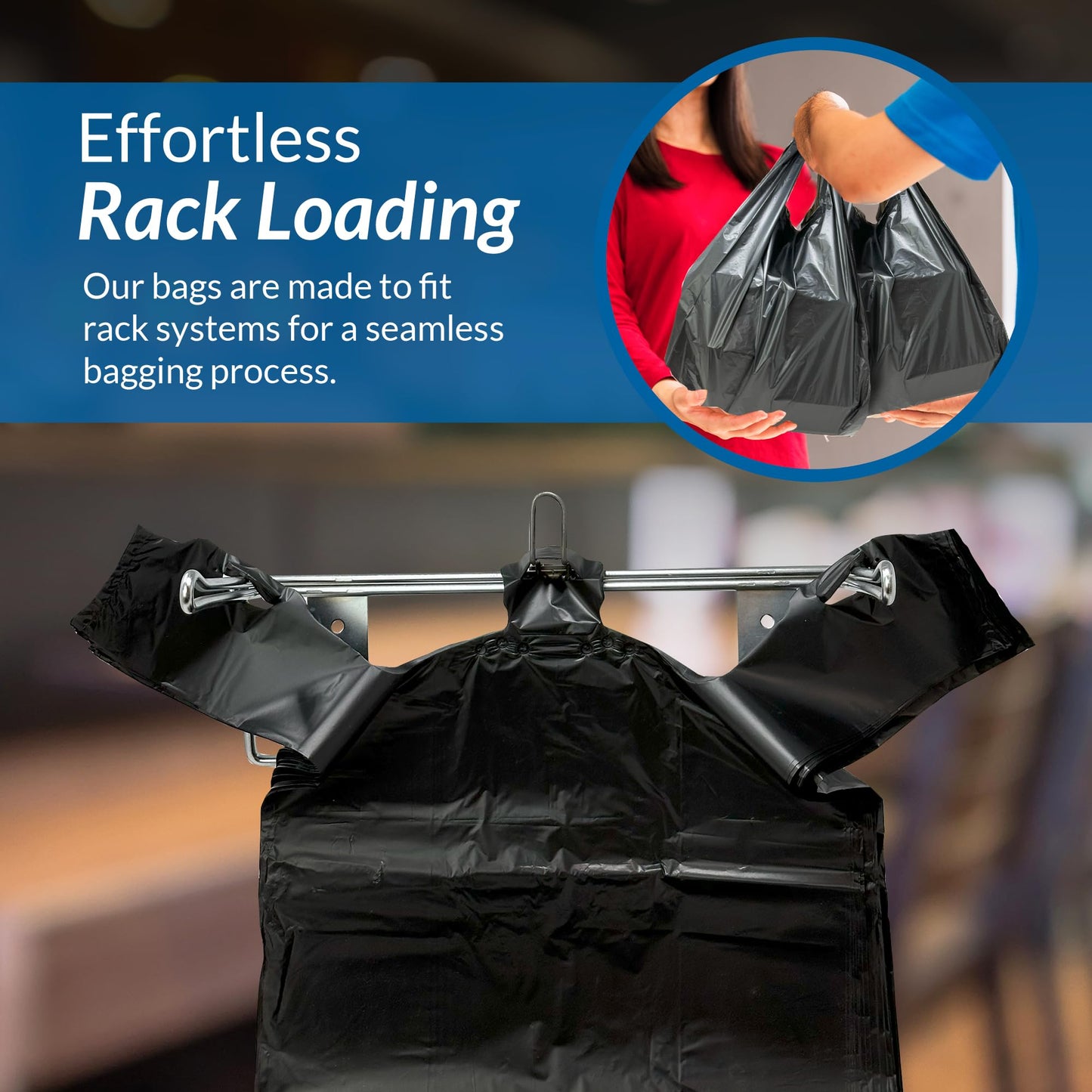 Reli. T-shirt Plastic Bags | 1,050 Pack | Black Plastic Bags with Handles (Plain) | Ideal for Grocery, Shopping, Food Take Out/To Go, Small Business