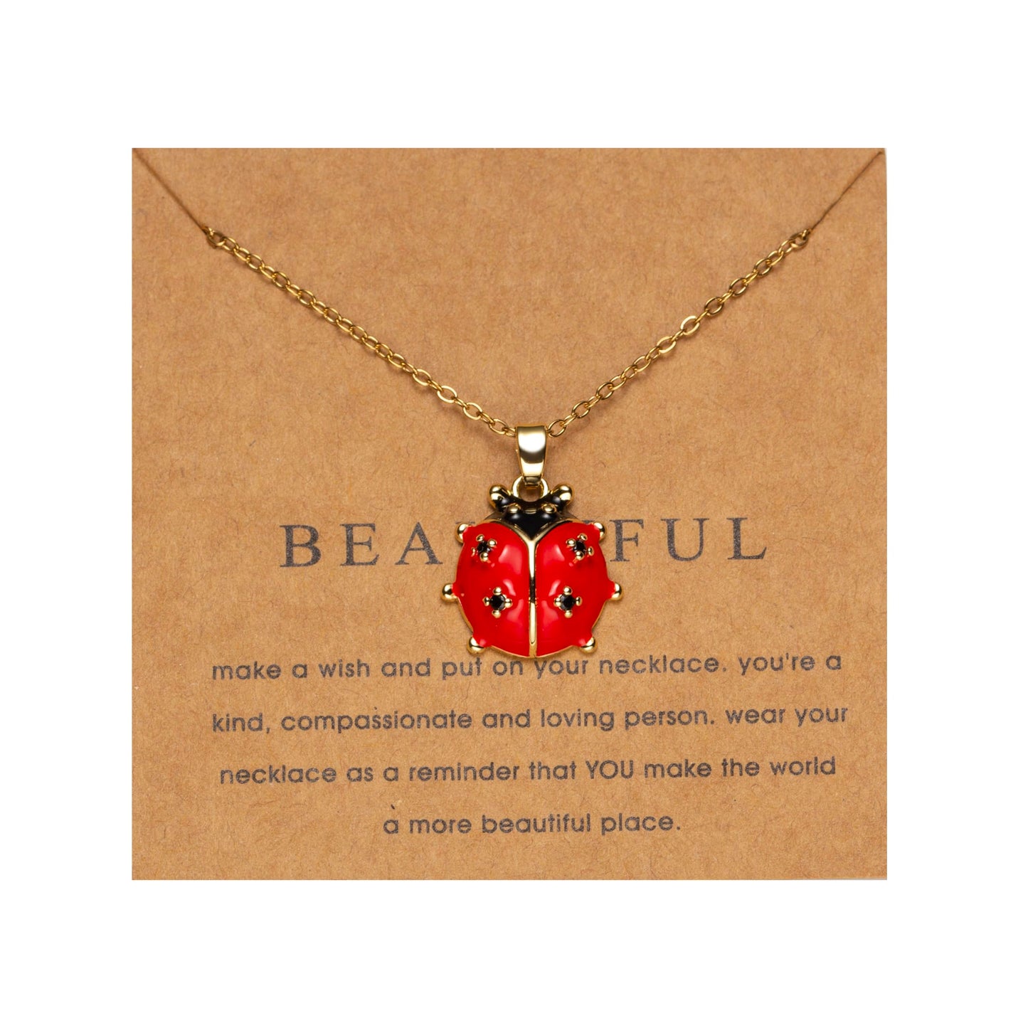ZKJTEARY ladybug Necklace for Women Trendy Dainty 18K Gold Chain Insects ladybug Pendant Jewelry Christmas Gift for Women Mom Grandma