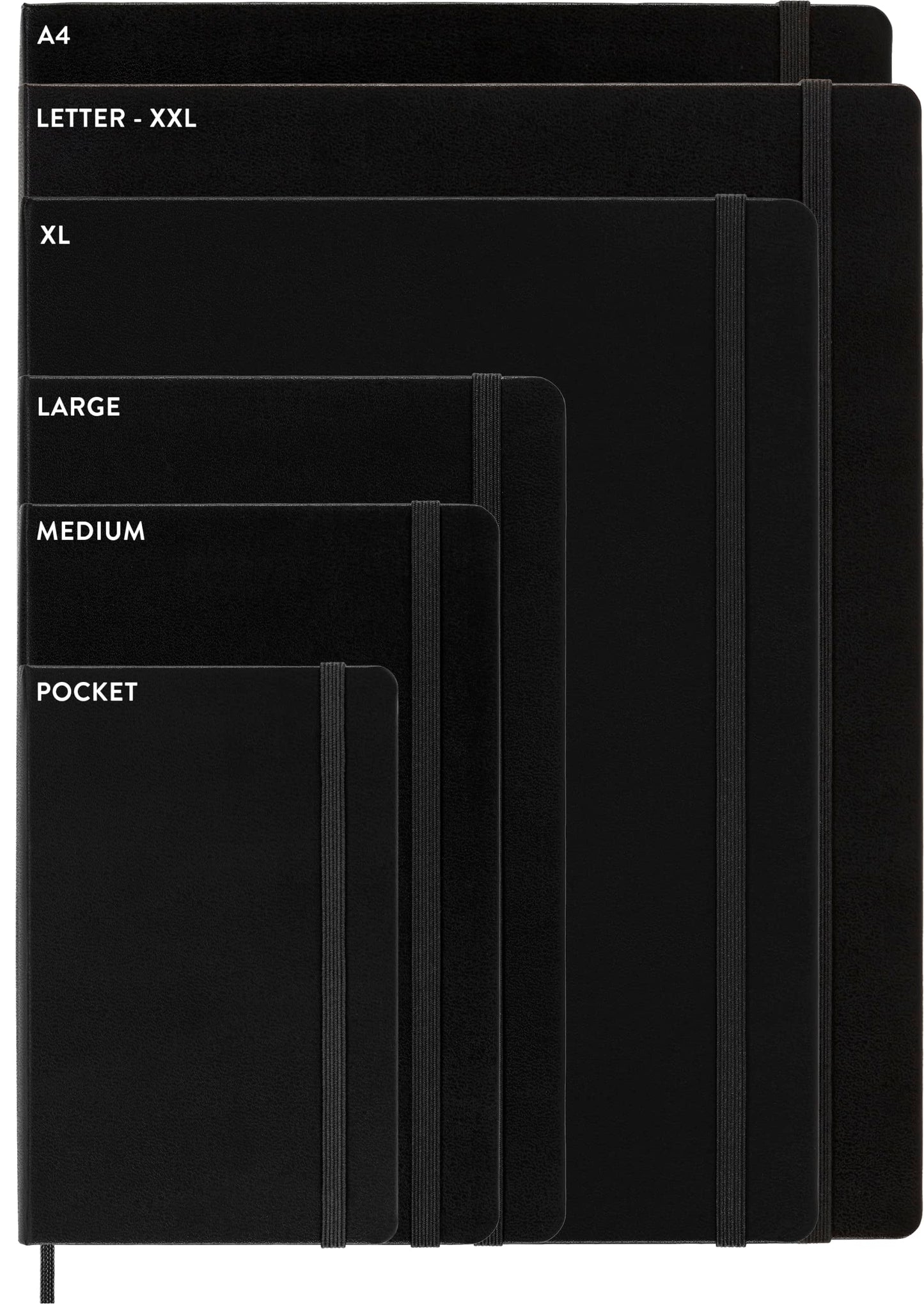 Moleskine Classic Notebook, Large, Plain, Black, Hard Cover (5 x 8.25)