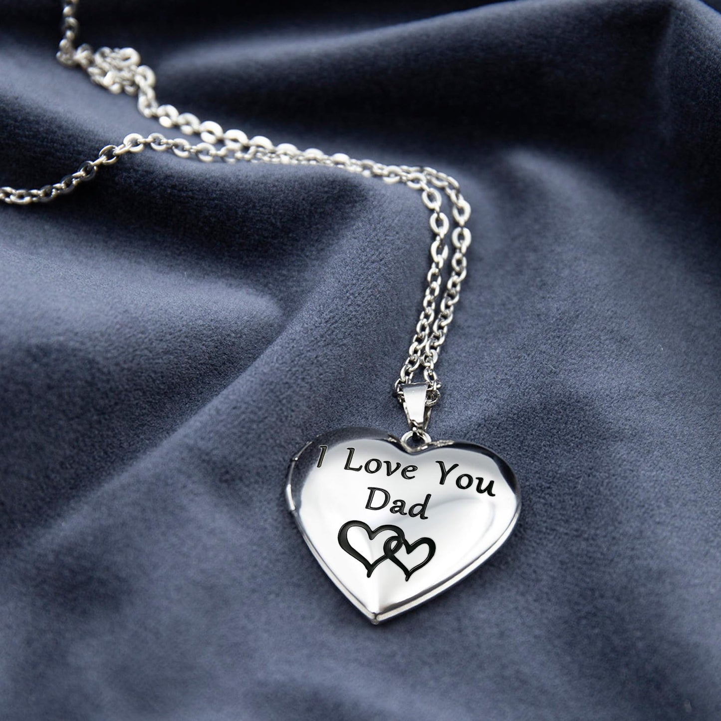 PHOCKSIN I Love You Dad Text Engraved Photo Lockets That Holds Pictures Gifts For Daddy On Fathers Day From Daughter Son