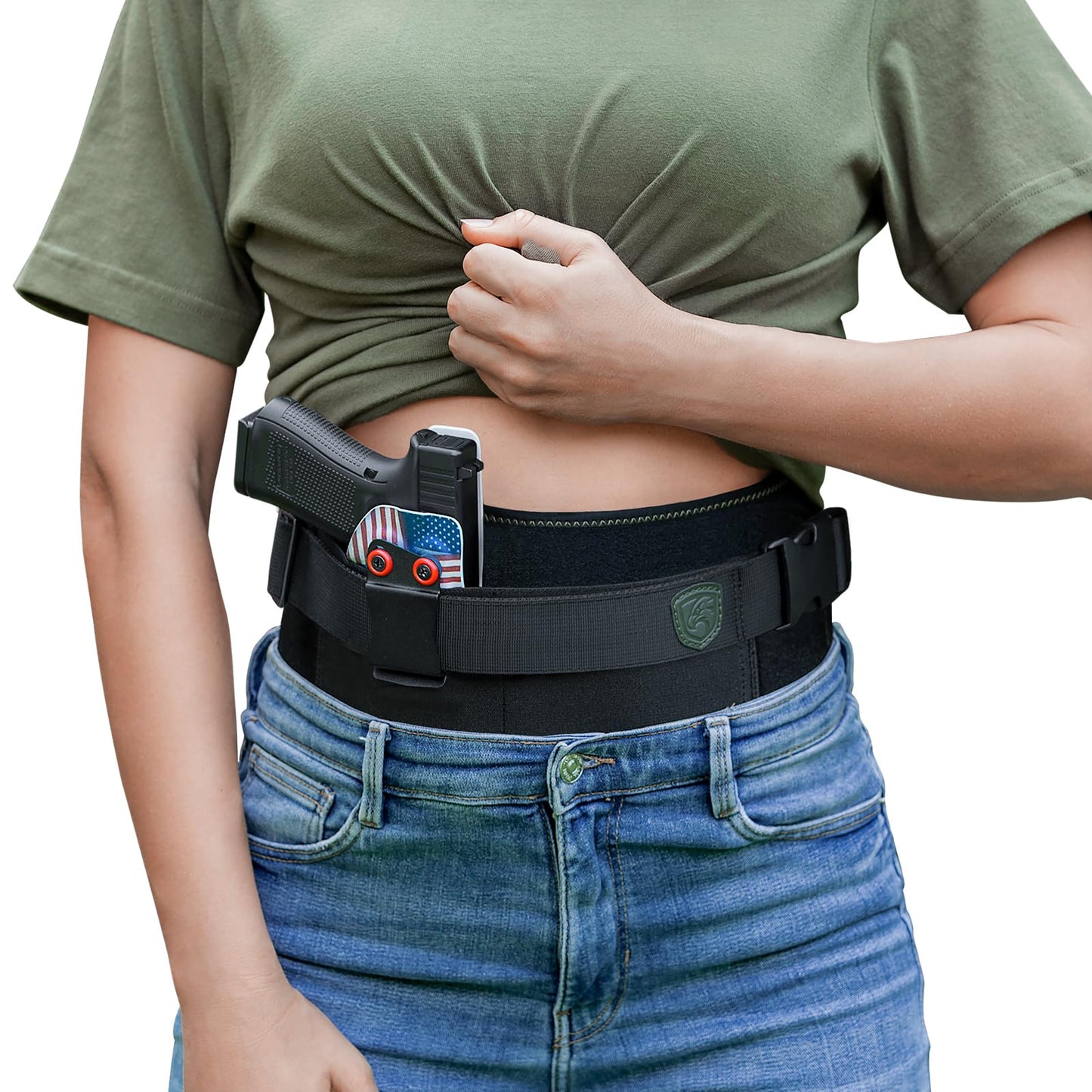 MUNALO Belly Band Holster for Women & Men Gun Holsters for Concealed Carry Tactical Pistol Belt Compatible with Any Kydex Holster for Running, Hiking, Jogging & EDC (Kydex Holster not Included)