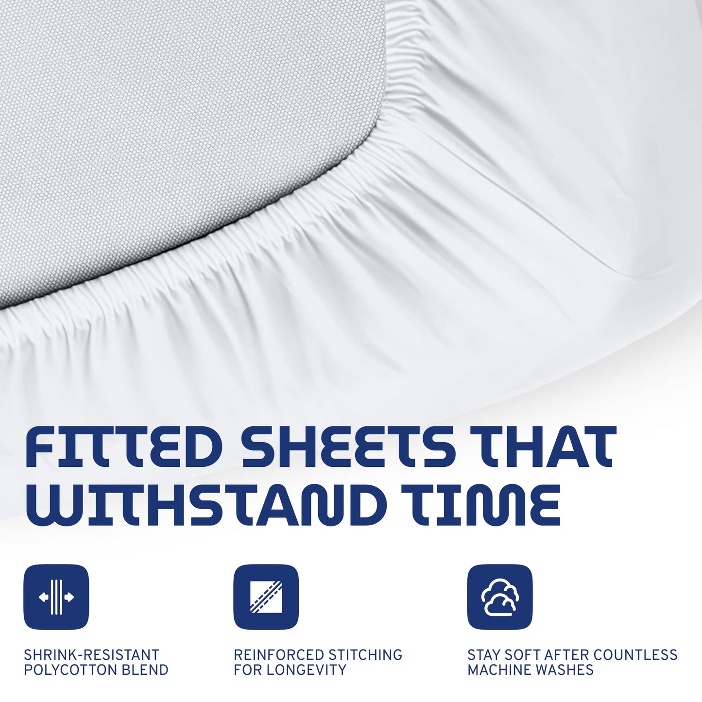 3 Piece Hospital Bed Sheet Set, Soft Jersey Knitted T-Shirt Quality, 1 Flat, 1 Fitted, 1 Pillowcase