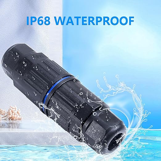 3PCS IP68 Waterproof Electrical Cable Connector, Outdoor 2 Way Junction Box, Waterproof Wire Connectors with Replaceable Lever Wire Connectors for AWG 28-12, Quick Screwless Installation