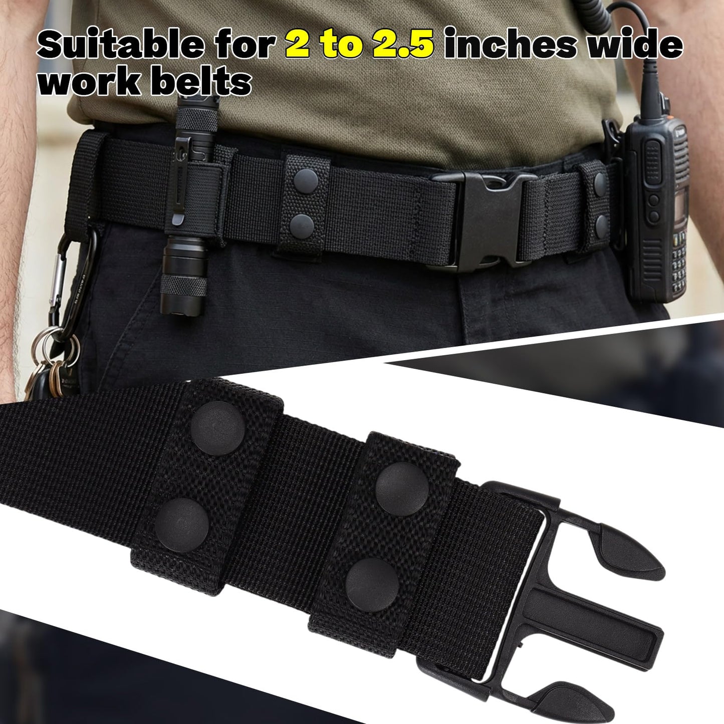 NEATABY 8 PCS Duty Belt Keepers, Tactical Gear Accessories, Nylon Double Snaps for 2"-2.25" Belts Fixing Police Belt Accessories, Belt Keepers for Police Officers, Firefighters, Prison Guards