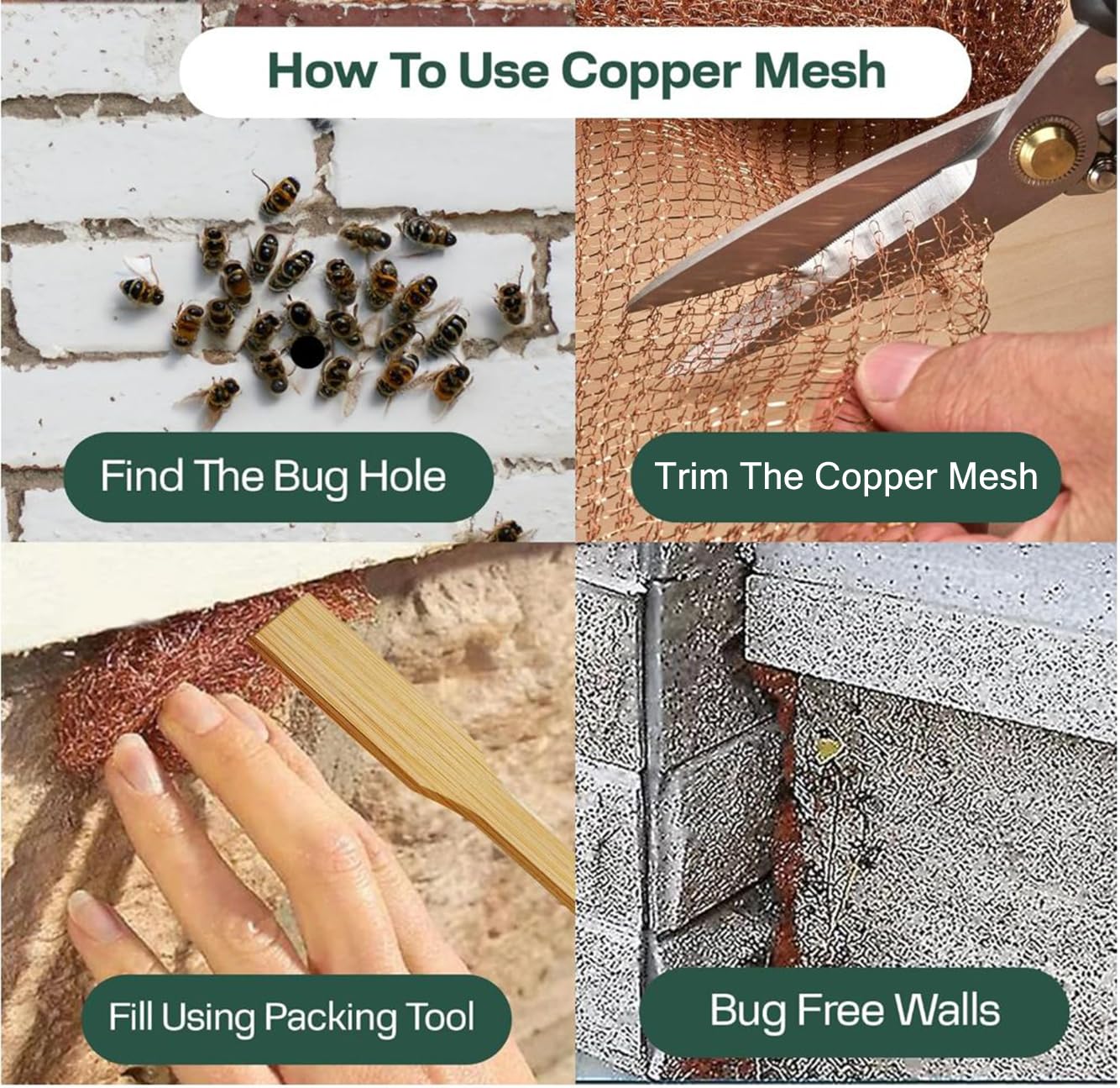 3rd Gen Copper Mesh Rodent Control Kit 5" x 205ft, 100% Premium Copper Wool for Sealing Holes & Water Gaps, Blocks Slugs, Snails, Mice & Pests – with Scissors & Packing Tool
