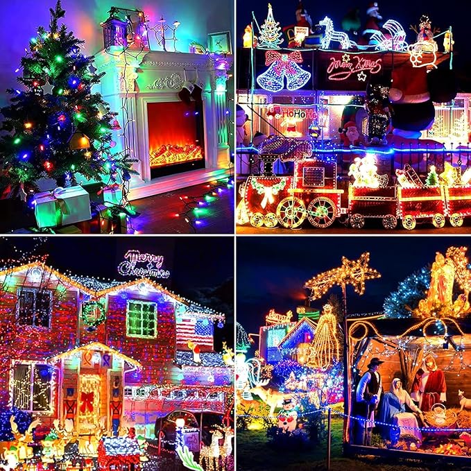 170FT 500LEDs Christmas Lights Outdoor Indoor String Lights 8 Modes Memory Function for Christmas Tree Party Decoration, 100% UL Listed (Multicolor)