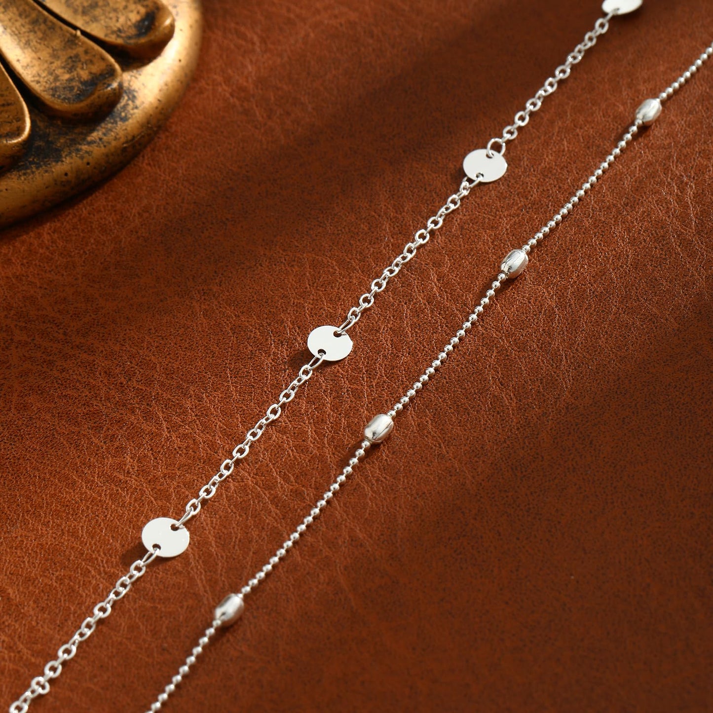 Kyerlyn Waist Chains for Women 14K Silver Plated 2Pcs Layered Coin Balls Belly Belt Body Adjustable Bikini Waterproof Body Jewelry Daily Chain Belts Jewelry Gifts