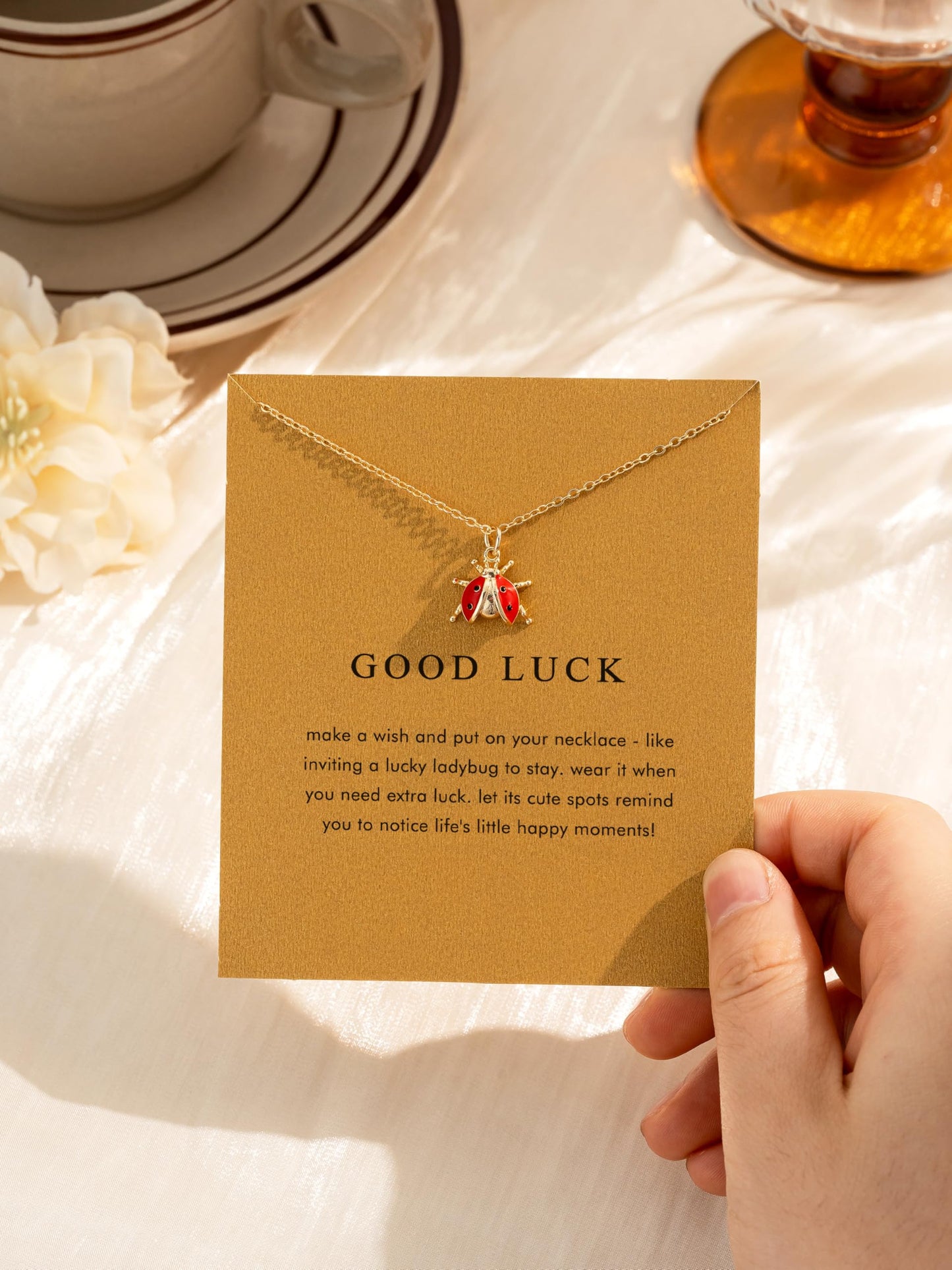 OBSUN Ladybug Necklace Good Luck Gifts Red Ladybugs Gifts for Women Miraculous Ladybug Jewelry(Ladybugs)
