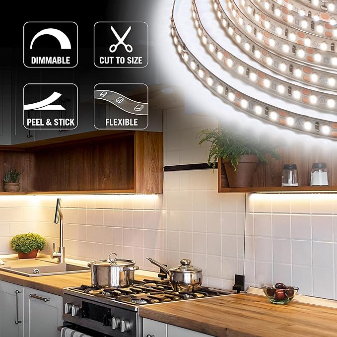 Armacost Lighting RibbonFlex Pro 12V White LED Strip Lights 120 LED/m, 5000K, 16.4 ft 163230