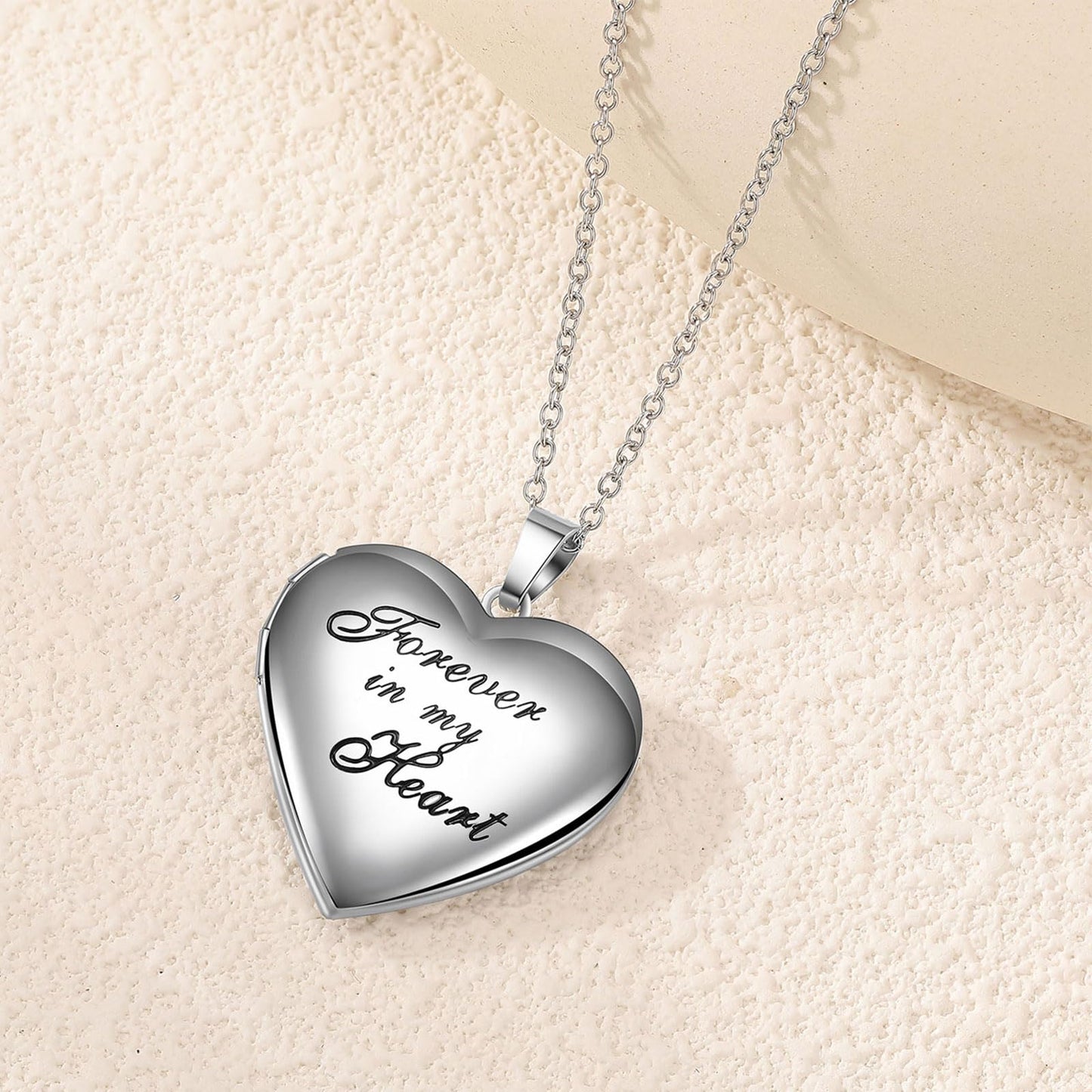 PHOCKSIN Forever In My Heart Locket Necklace For Women Lockets For Girlfriend That Hold Pictures Gifts For Christmas Mothers Day