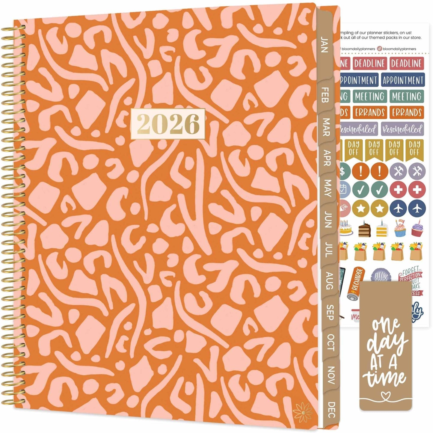 bloom daily planners 2026 Planner (January to December) - 8.5” x 11” Weekly & Monthly Dated Agenda Organizer Book with Stickers & Tabs - Flexible Soft Cover - Moments of Grace