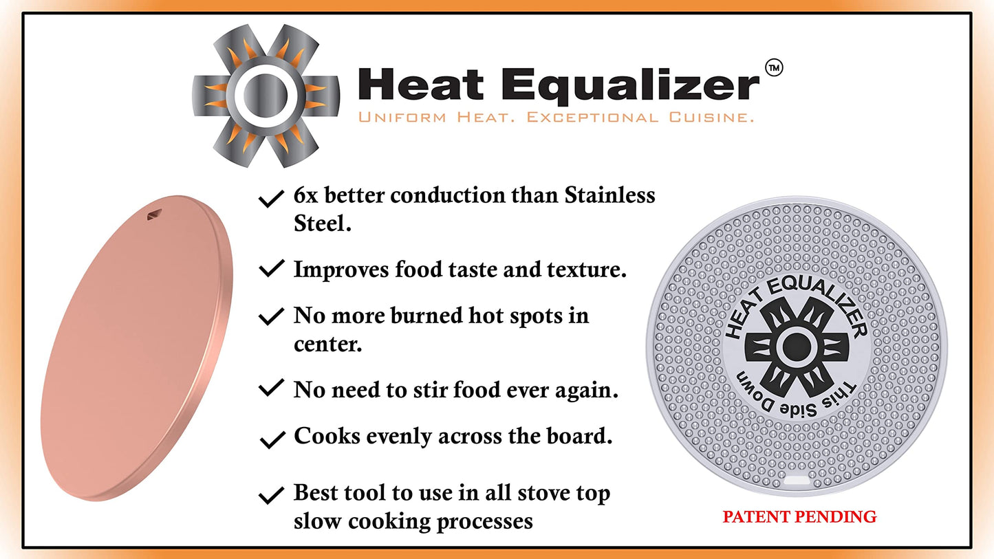 Heat Equalizer-6 inch None Stick Copper finish Heat Diffuser for Gas Stoves – Aluminum & Copper Alloy Hot Plate for Even Cooking-Burner Cover & Simmer Plate
