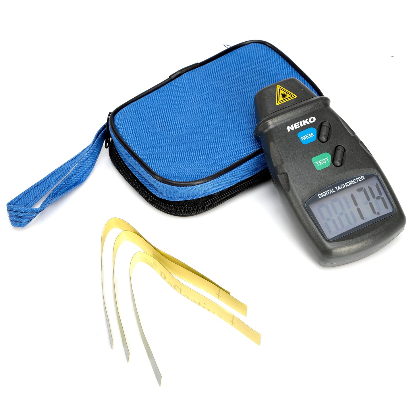 NEIKO 20713A Digital Tachometer, Noncontact Laser Photo Sensor with 2.5 to 99,999 RPM Accuracy, RPM Gauge Marker with Batteries Included