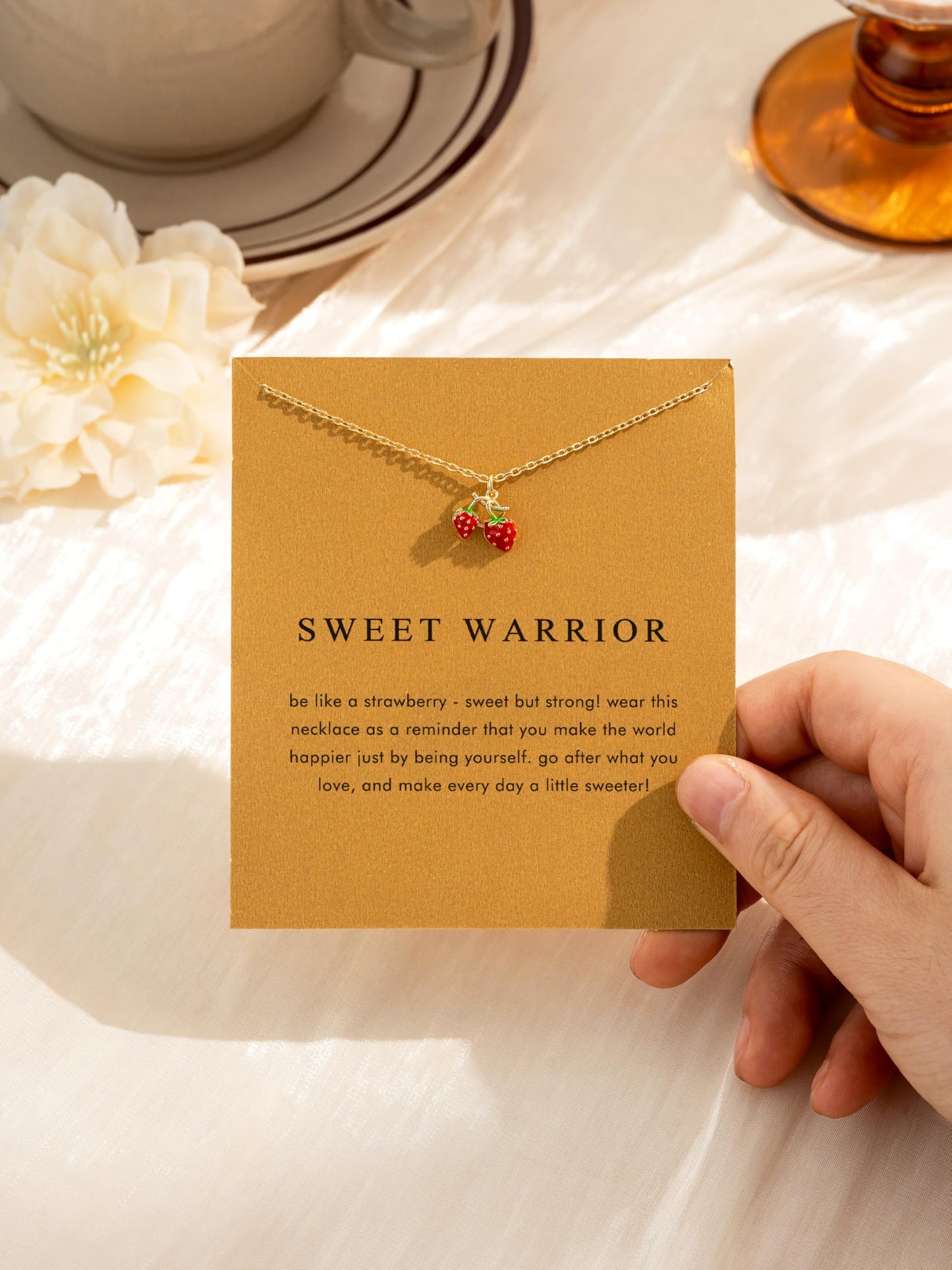 OBSUN Strawberry Necklace Strawberry Gifts for Women Accessories Strawberrys Stuff (Strawberry)