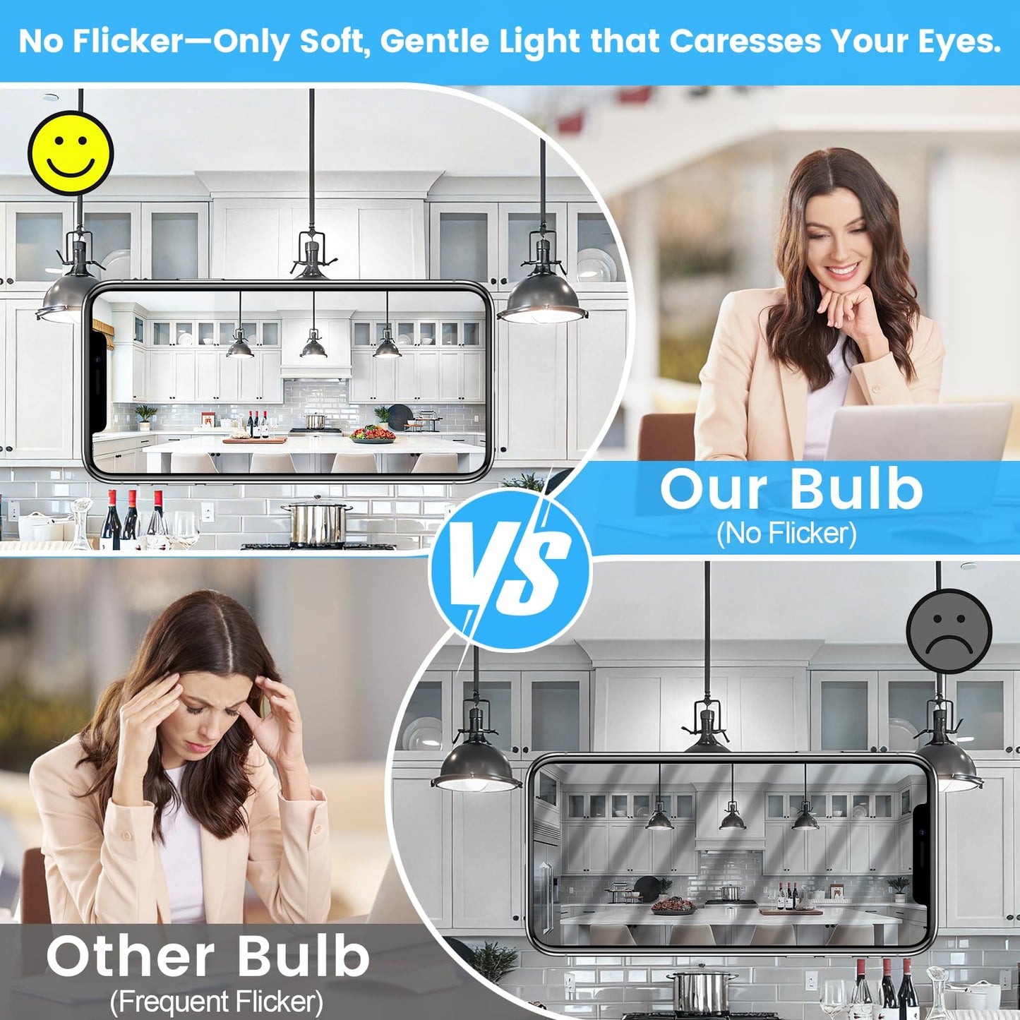 Brightever A19 LED Light Bulbs Dimmable, 100 Watt Equivalent Light Bulbs, Daylight White 5000K, 1100 Lumens, 12W Bright E26 LED Bulb, Energy Efficient for Bedroom Living Room Home Office Lamp, 8-Pack